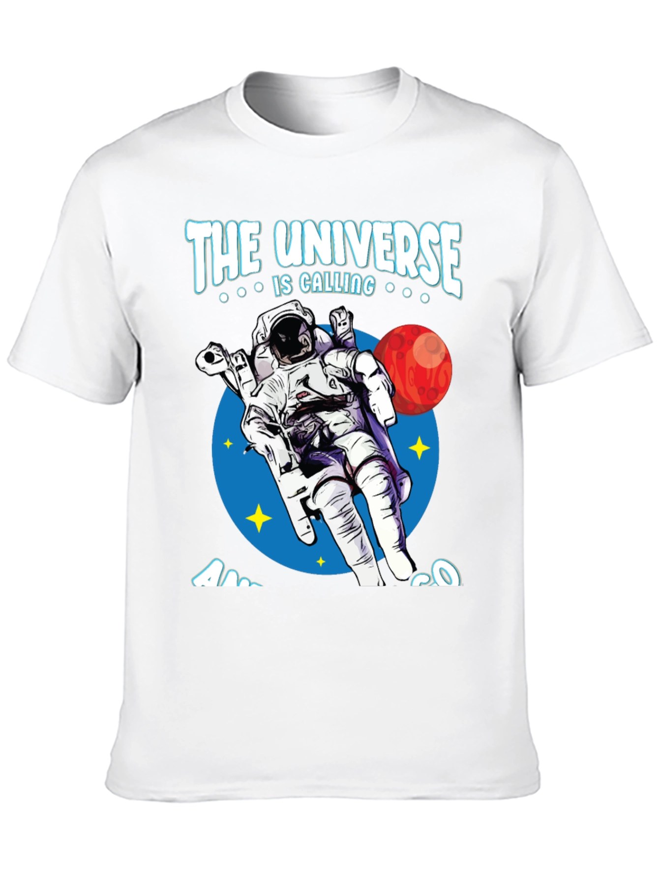 Black Universe Calling Astronaut Graphic Tee view 10