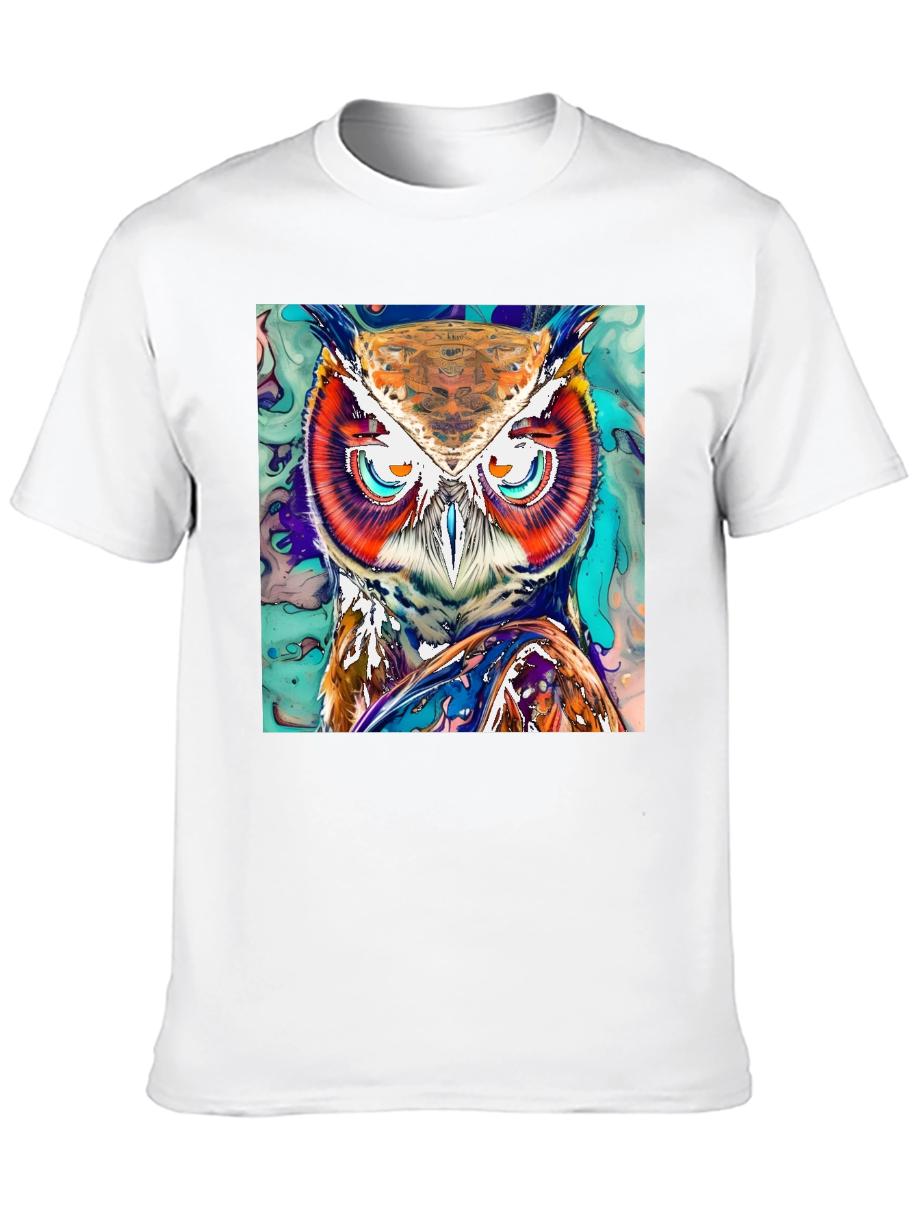Black Artistic Owl Graphic Print T-Shirt view 10