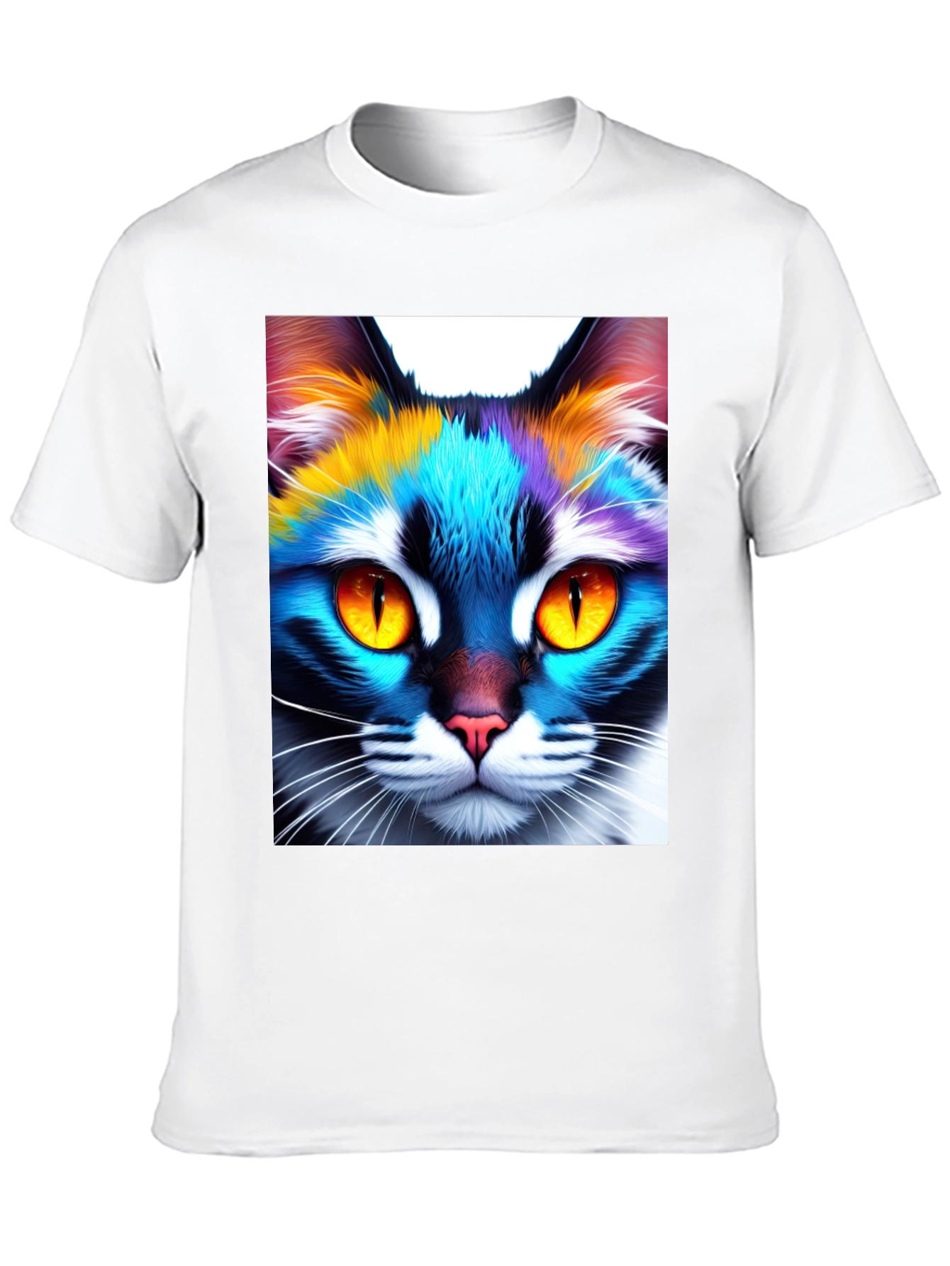 Black Colorful Cat Graphic Tee - Unique Unisex Design view 10