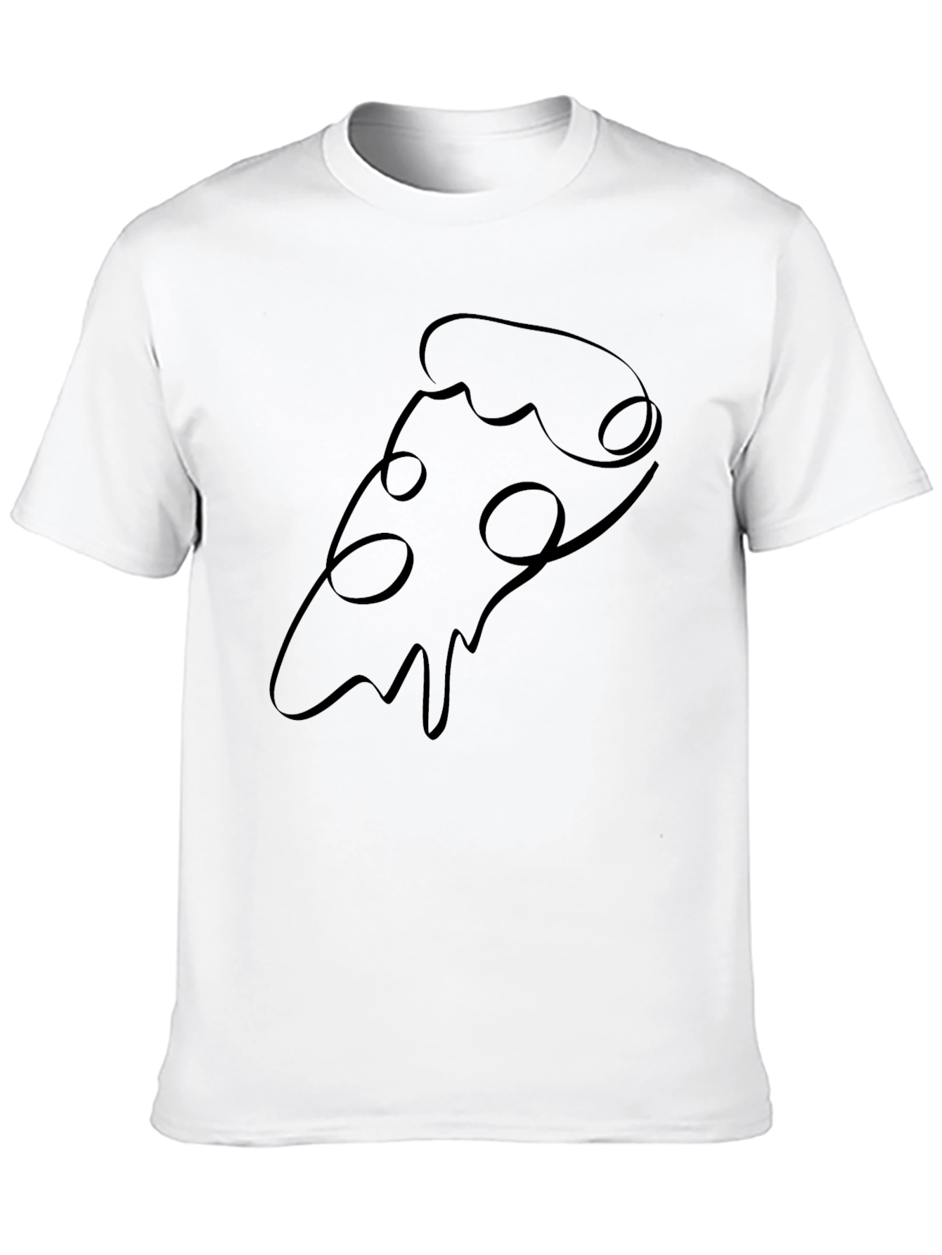 Black Pizza Slice Graphic Tee - Minimalist Style view 10