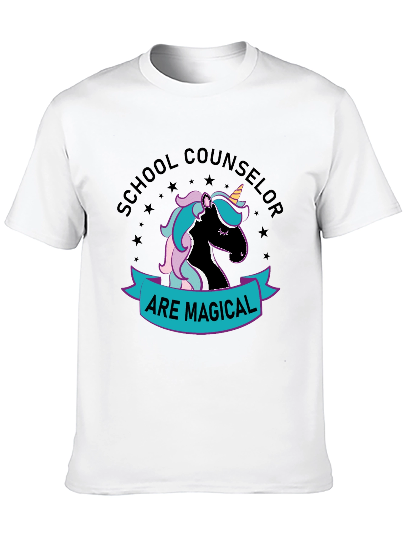 Black School Counselor Unicorn T-Shirt view 10