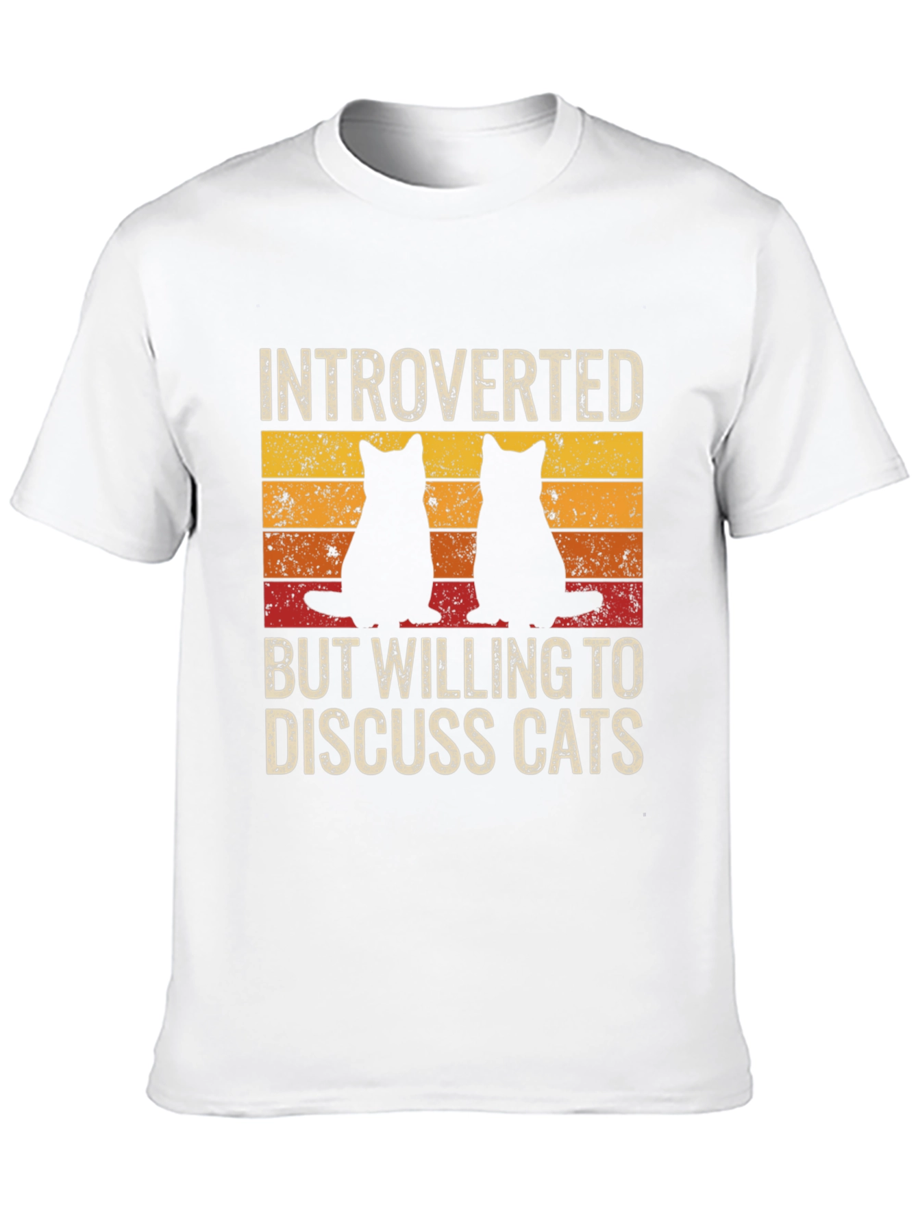Black Introverted Cat Lover T-Shirt - Novelty Design view 10