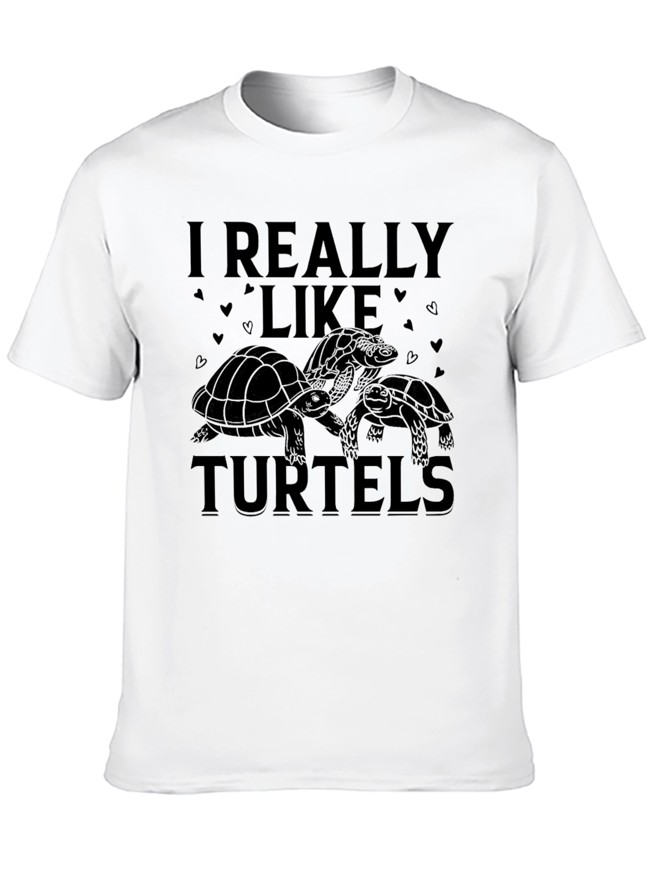 Black I Really Like Turtels T-Shirt - Funny Turtle Lover Tee view 10