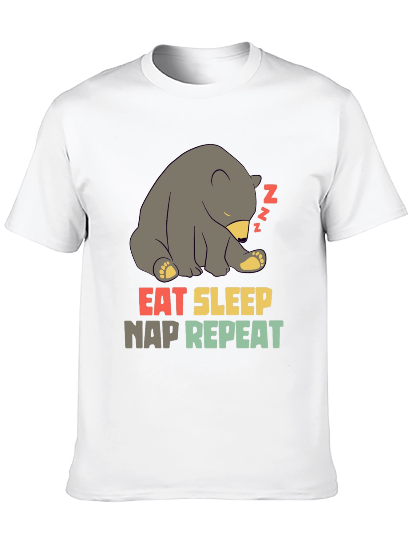 Black Eat Sleep Nap Repeat Bear T-Shirt view 10