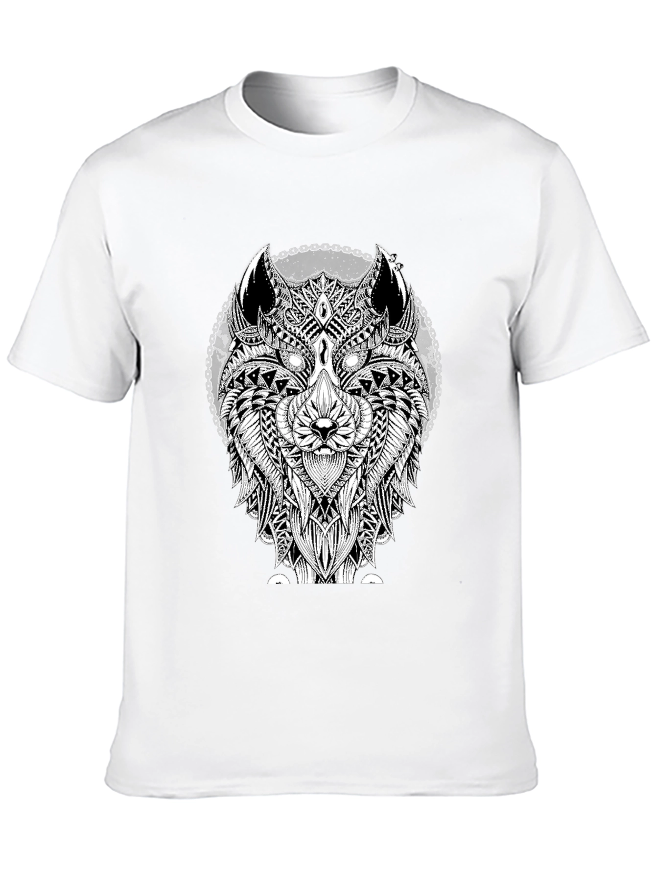 Black Wolf Graphic Tee - Black Cotton T-Shirt view 10