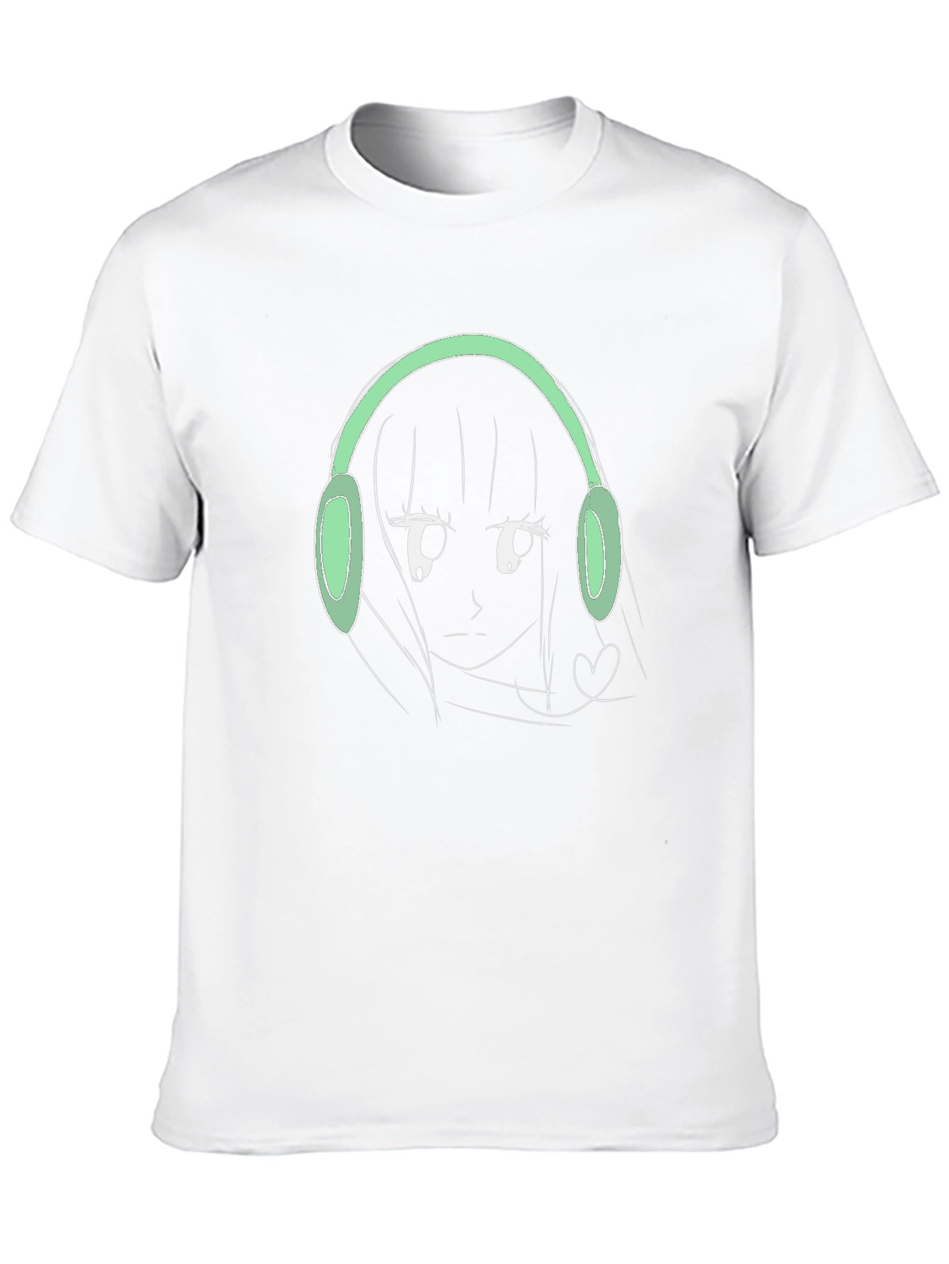 Anime Girl Headphones Graphic T-Shirt - Trendy Streetwear - 10