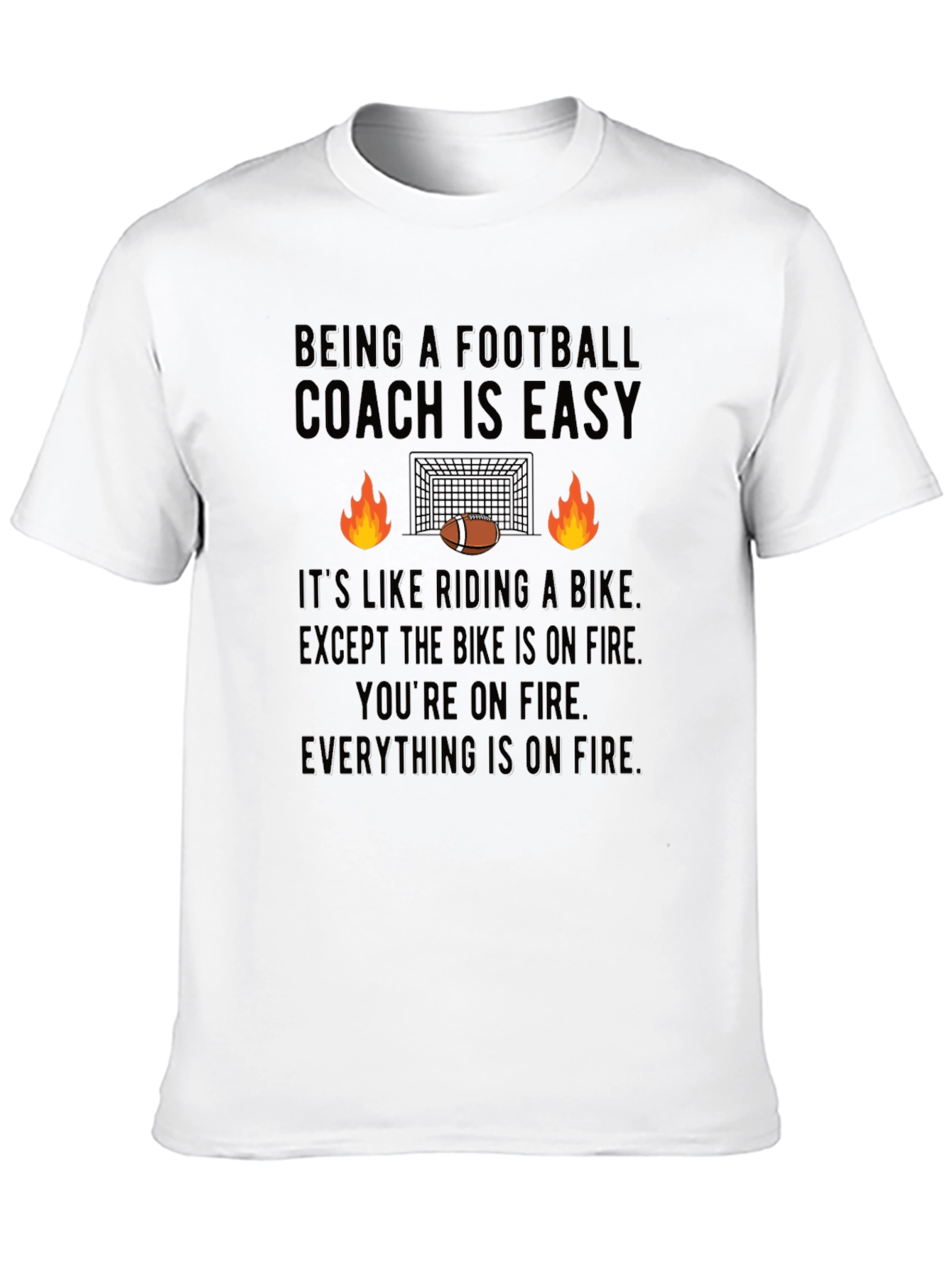 Black Funny Football Coach On Fire T-Shirt view 10