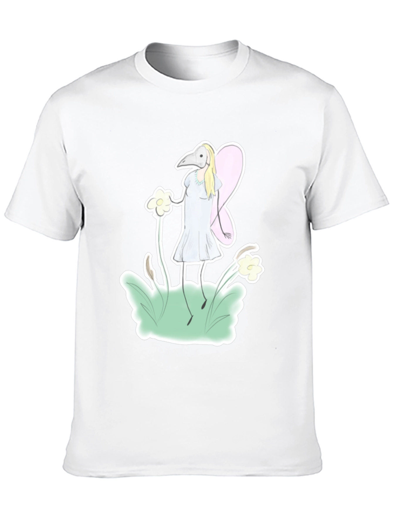 Black Whimsical Plague Doctor Fairy Graphic T-Shirt view 10