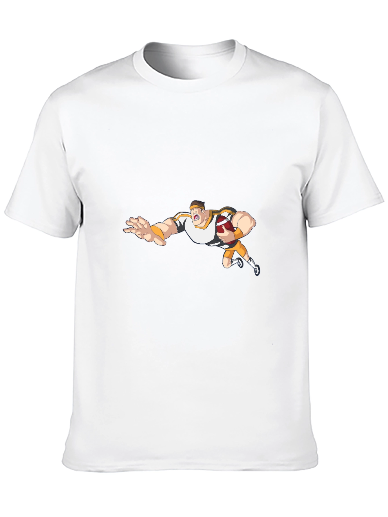 Black Cartoon Football Player Black T-Shirt view 10