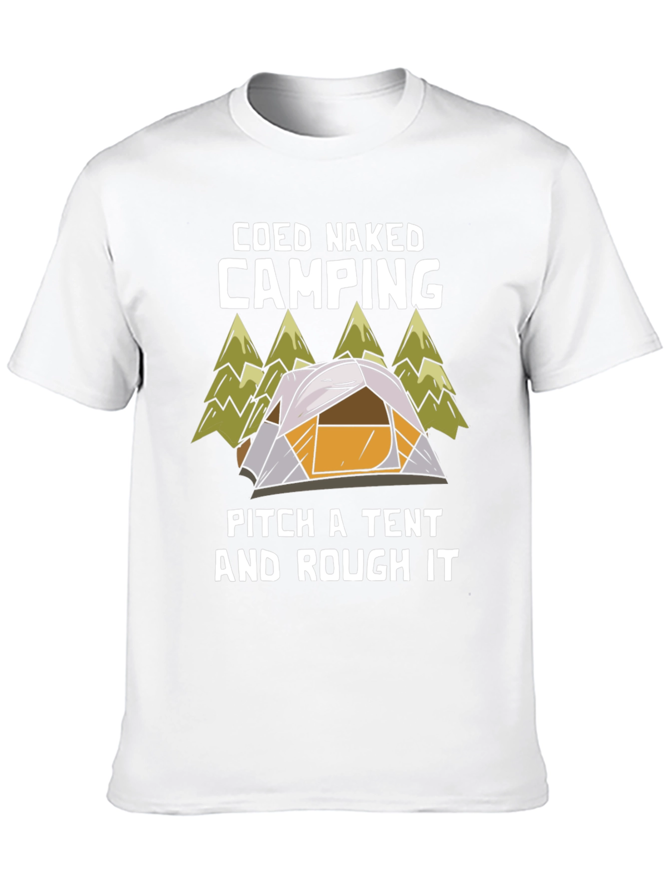 Black Coed Naked Camping T-Shirt: Pitch a Tent & Rough It! view 10