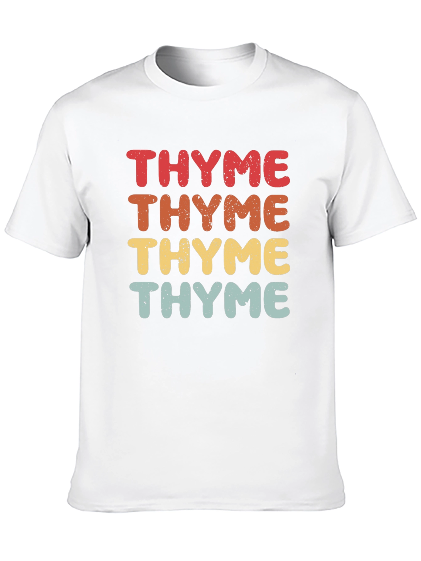 Black Retro "Thyme" Graphic Print T-Shirt view 10