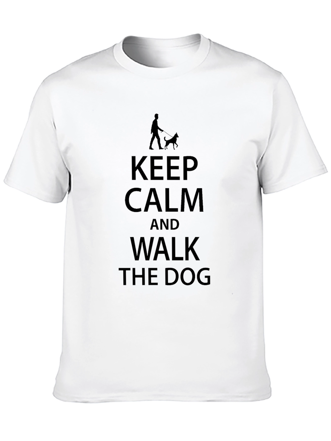 Black Keep Calm and Walk the Dog T-Shirt - Black view 10