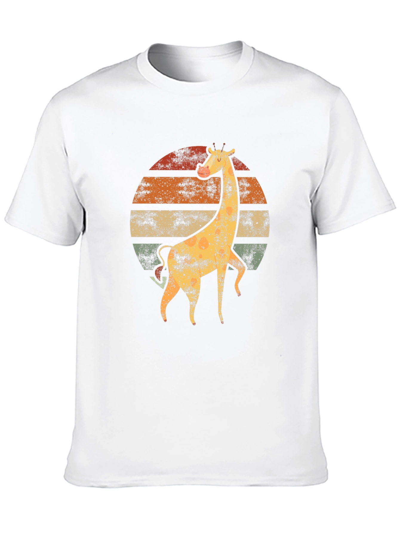 Black Retro Giraffe Sunset T-Shirt - Vintage Animal Tee view 10