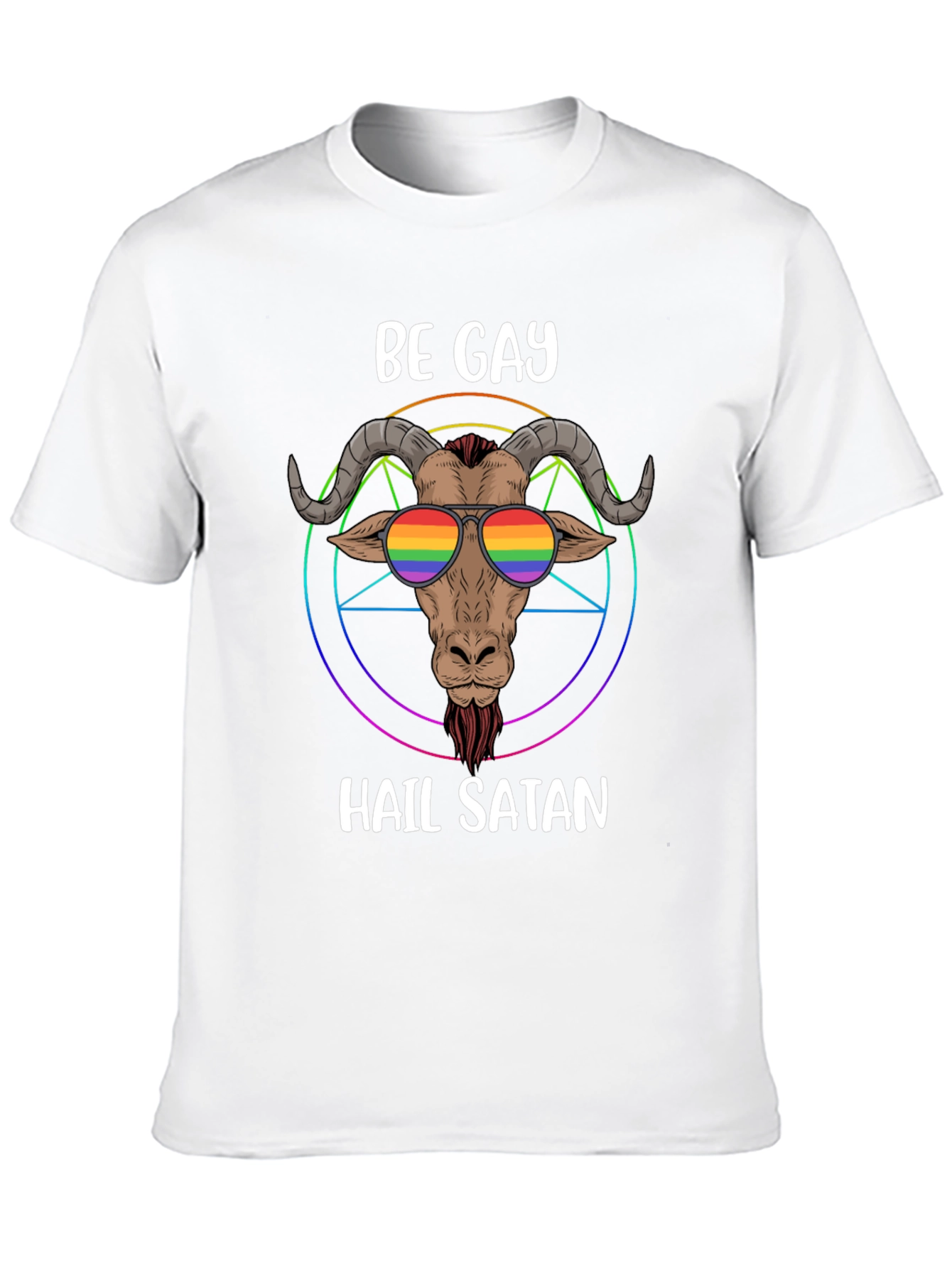 Black Be Gay Hail Satan T-Shirt view 10