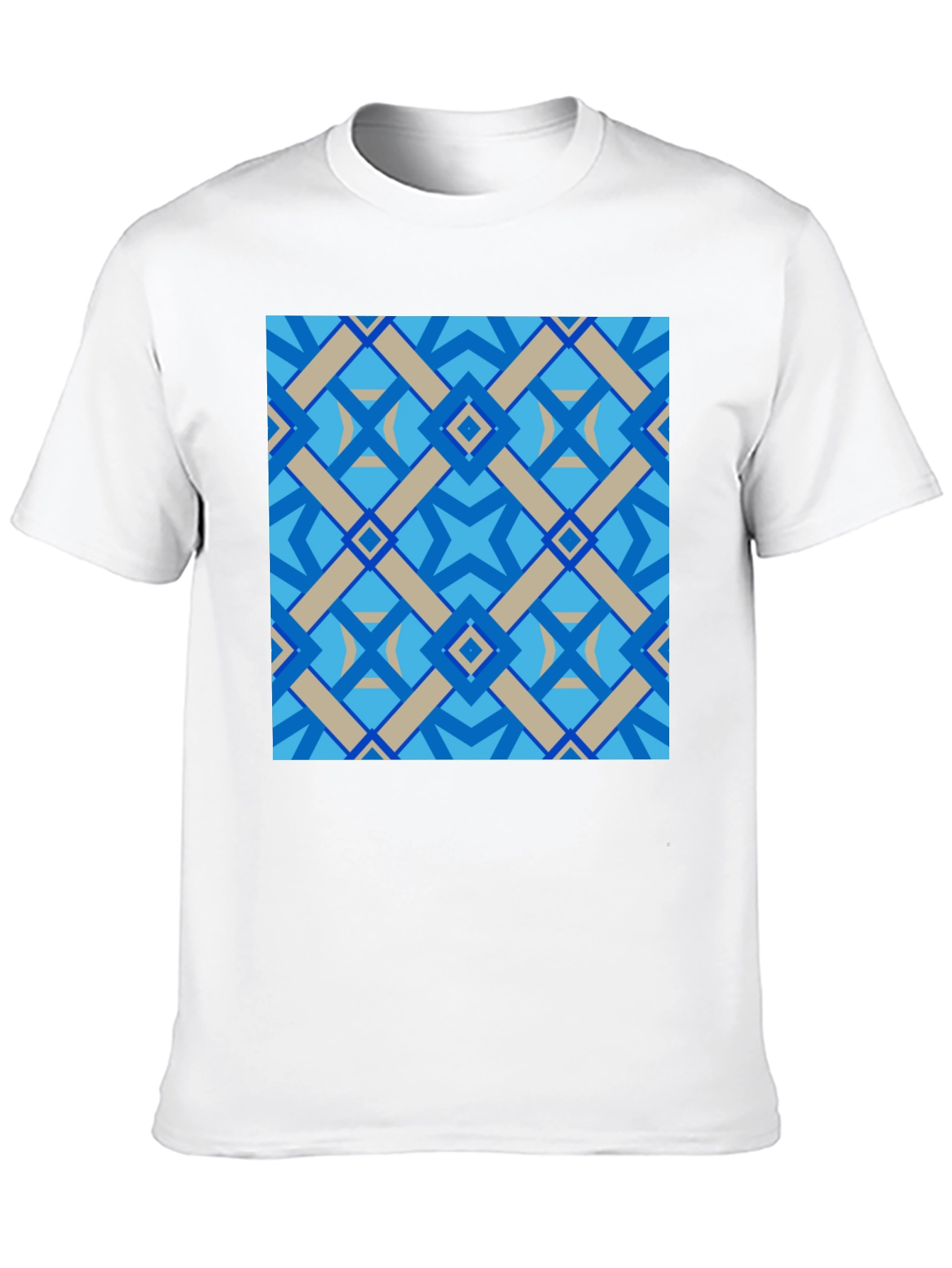 Black Geometric Pattern Black T-Shirt view 10