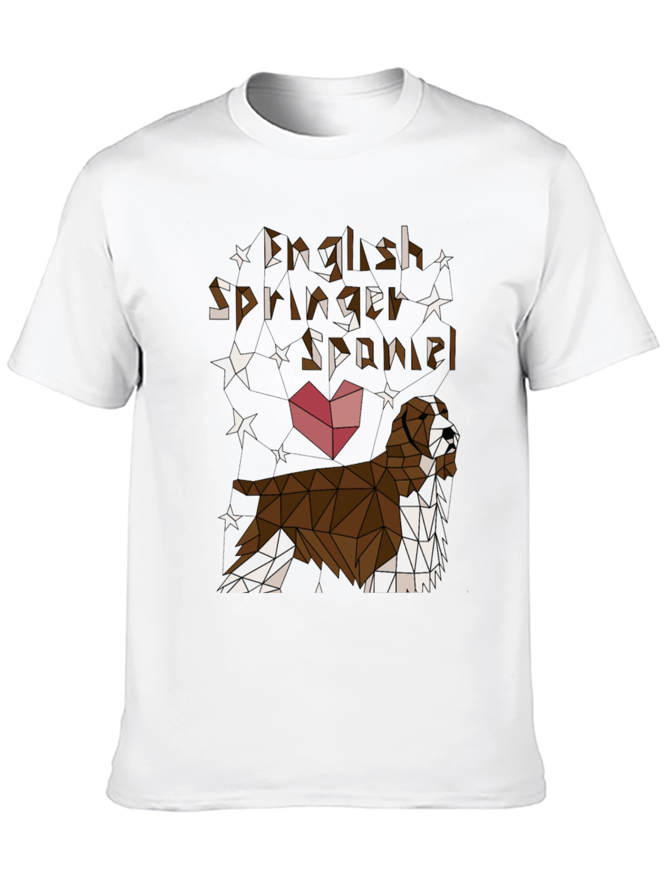 Black English Springer Spaniel Geometric T-Shirt view 10
