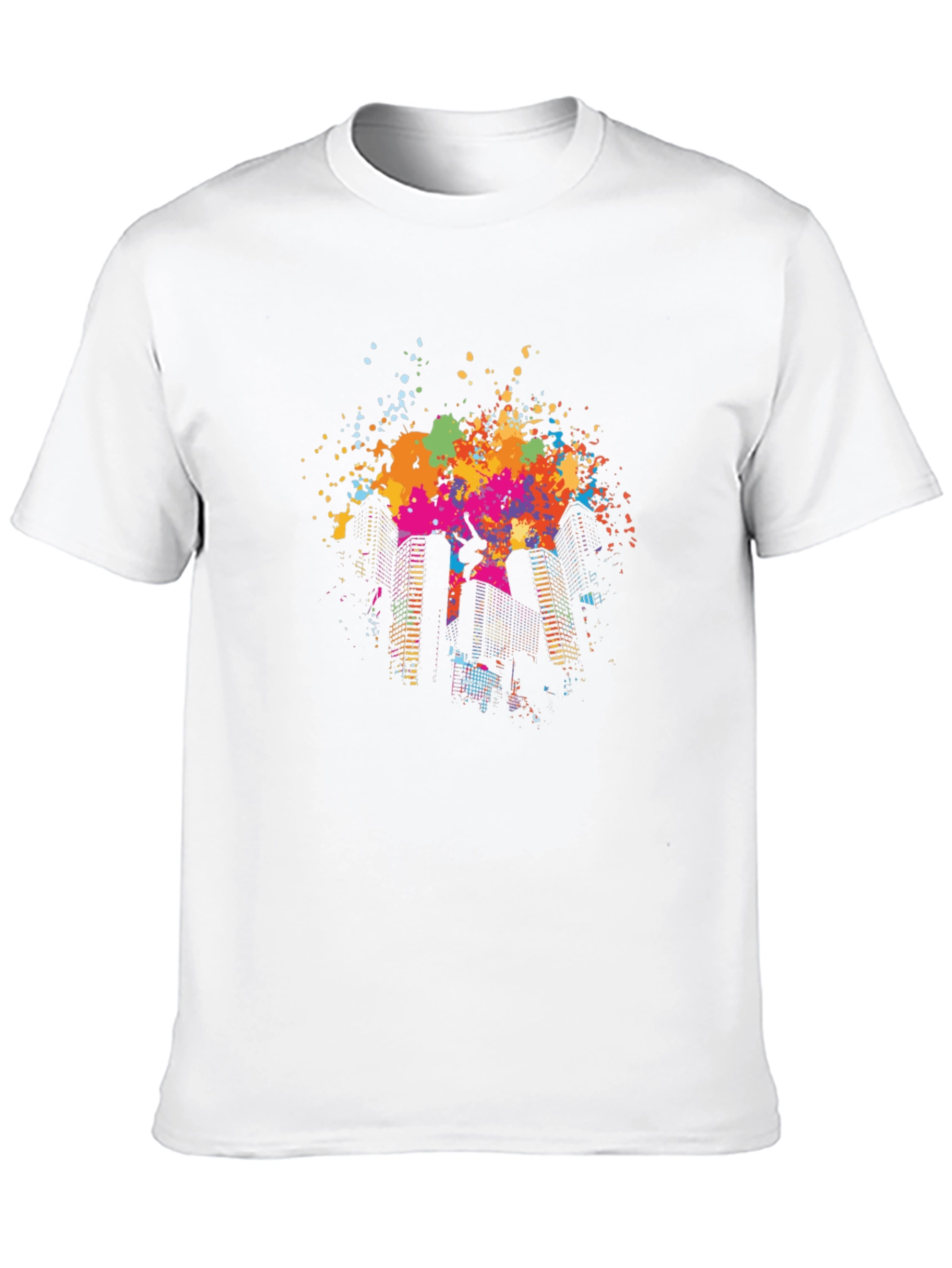 Black Urban Splash Tee - Cityscape Graffiti Style view 10