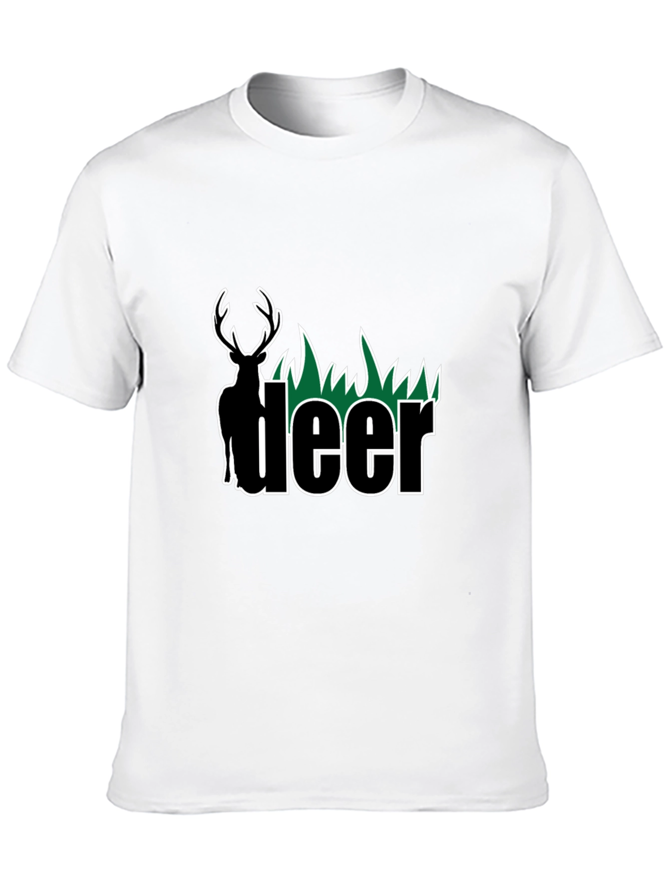 Black Deer Graphic Tee - Black Cotton Blend T-Shirt view 10