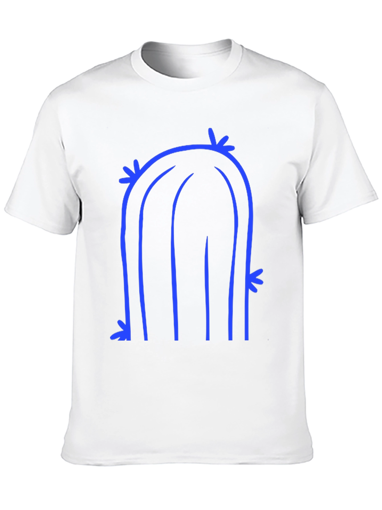 Black Abstract Cactus Graphic Tee - Black Cotton T-Shirt view 10