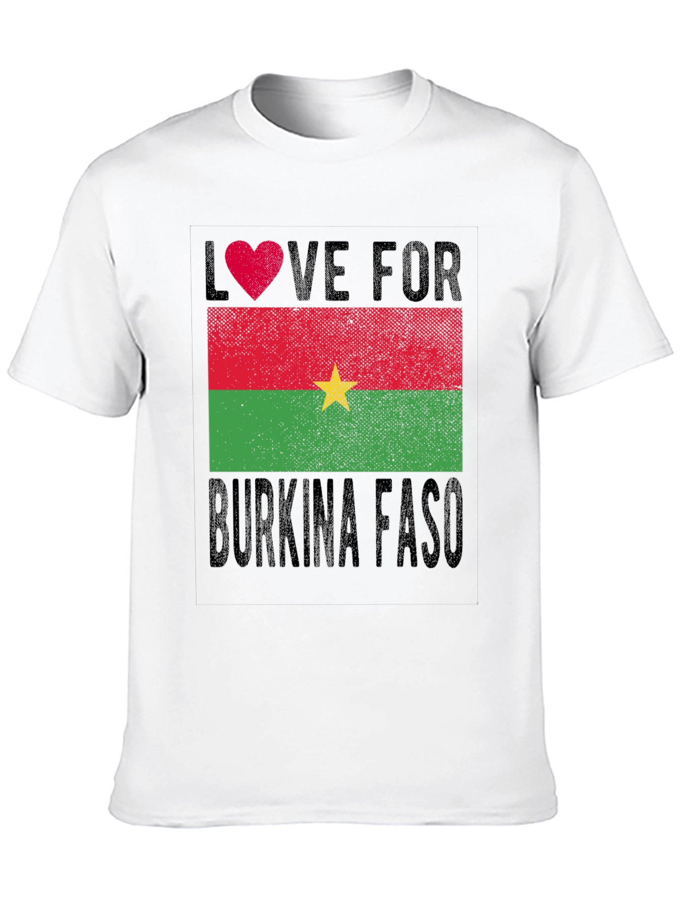 Black Burkina Faso Flag Heart T-Shirt - Love for Country Tee view 10