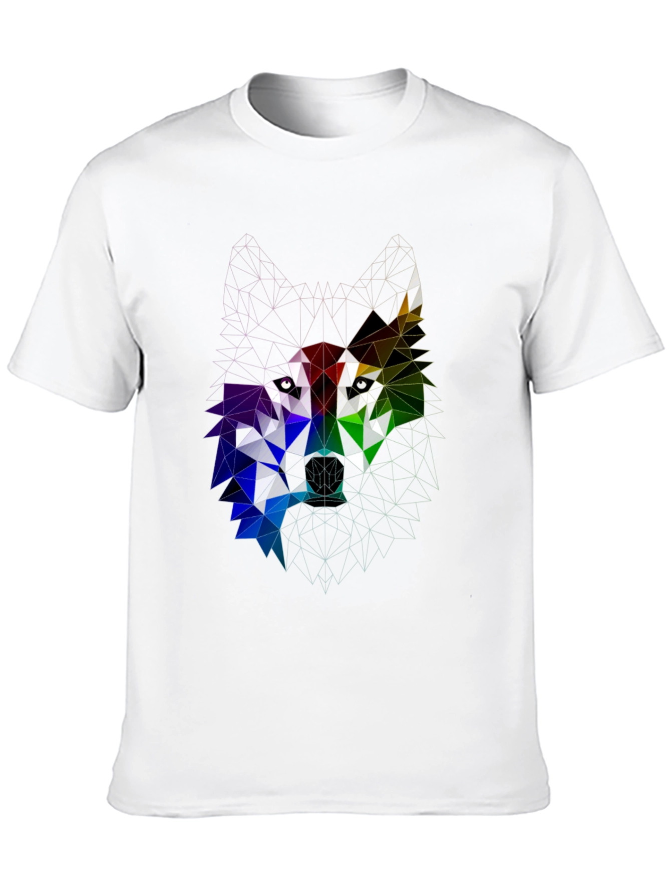 Black Geometric Wolf Head Graphic Tee - Bold Modern Design view 10