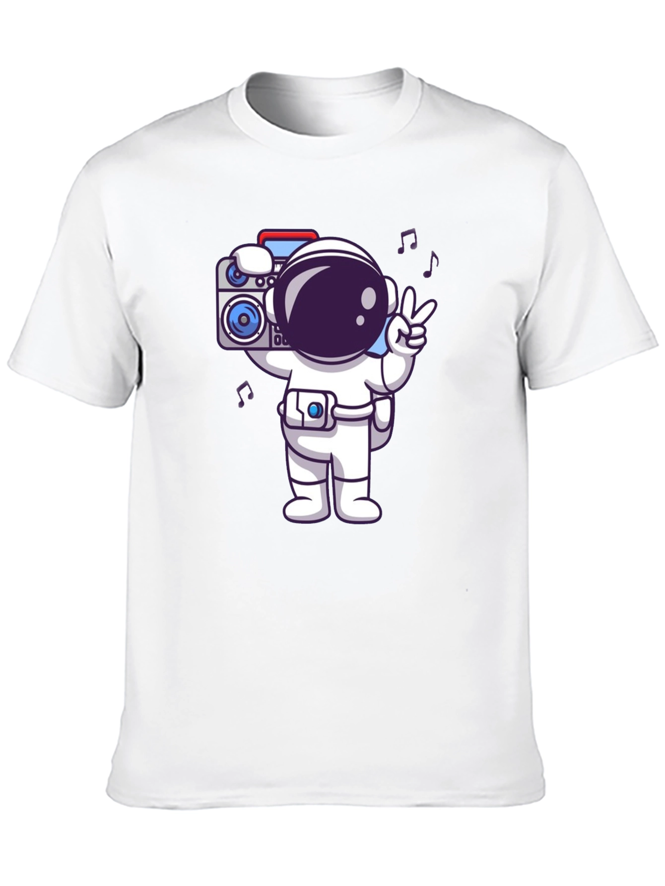 Black Astronaut Graphic Tee - Black Cotton Blend T-Shirt view 10