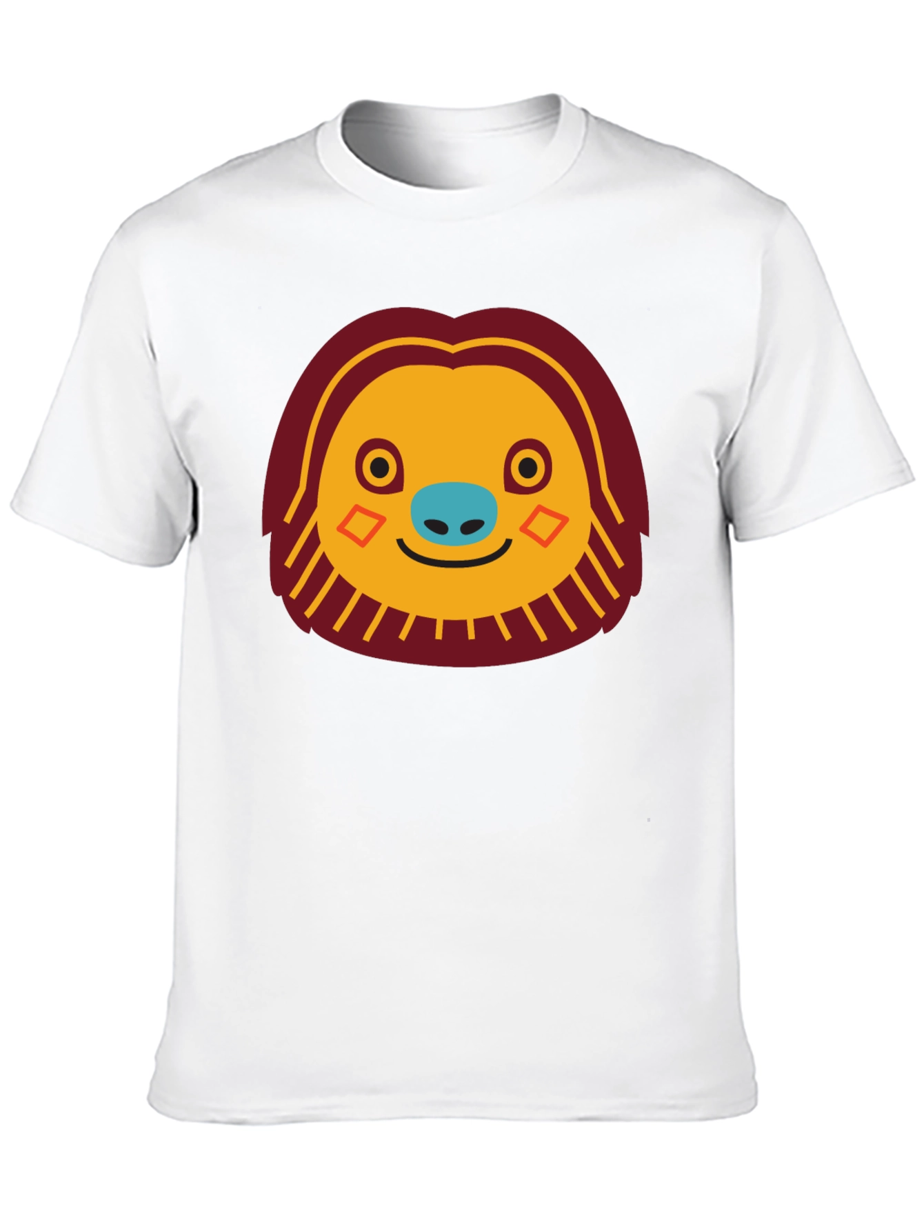 Black Funny Sloth Face Graphic T-Shirt view 10