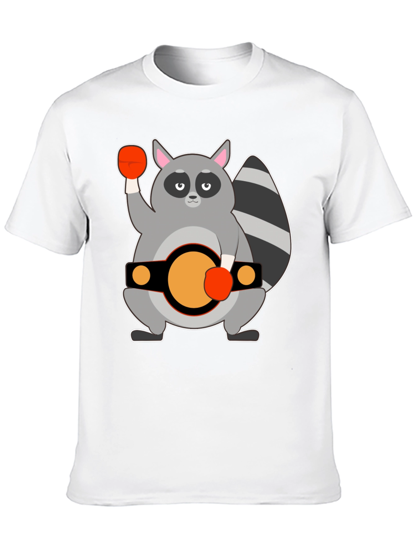 Black Raccoon Boxer Graphic Tee - Black Cotton T-Shirt view 10