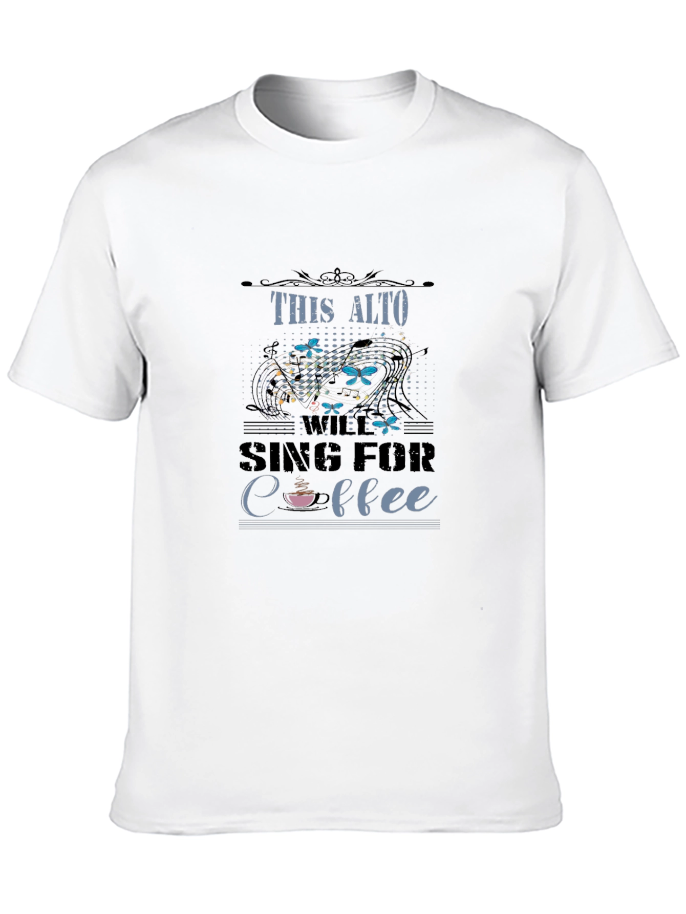 Black This Alto Will Sing for Coffee Graphic T-Shirt view 10