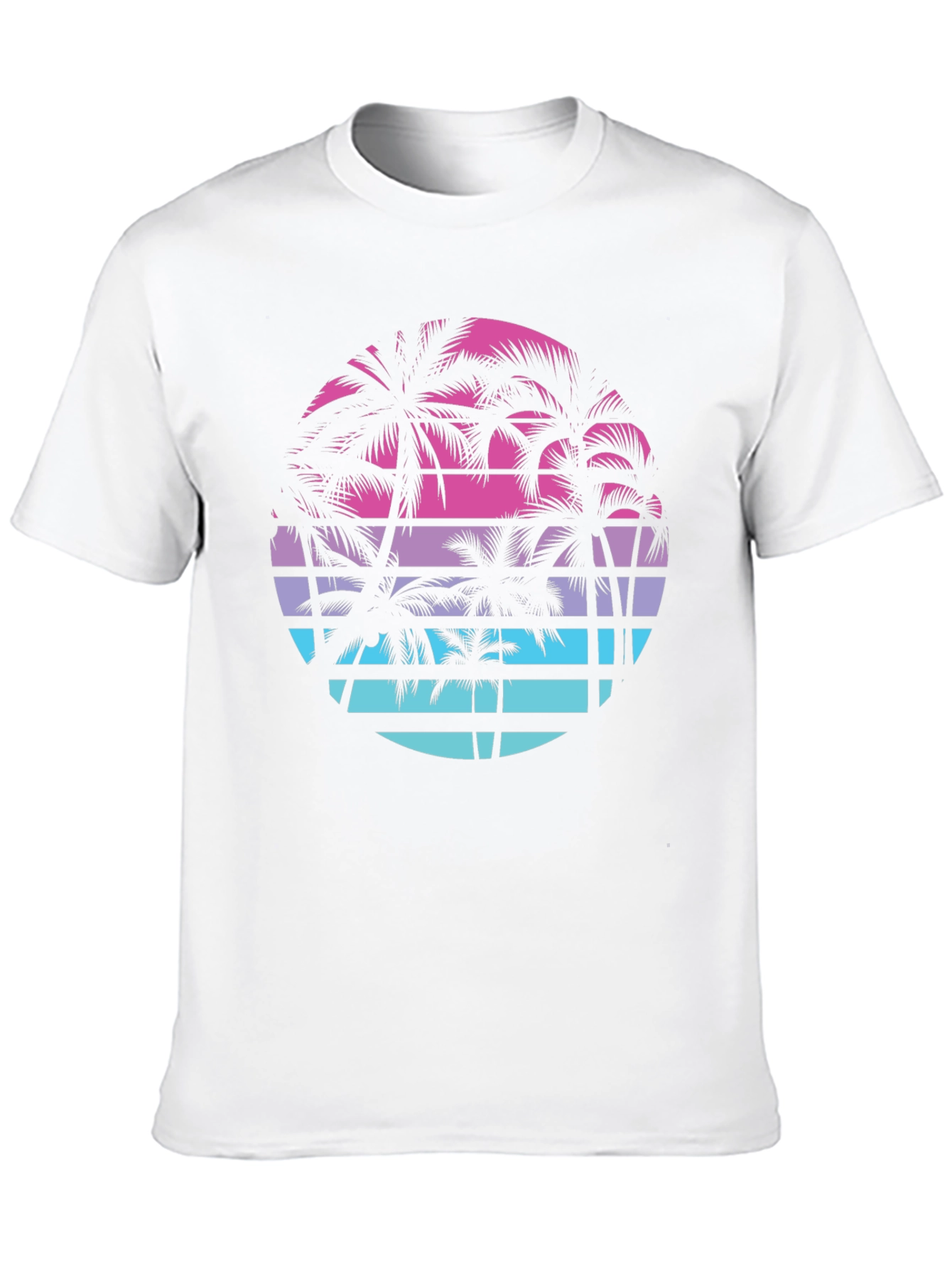 Black Retro Palm Tree Sunset T-Shirt view 10