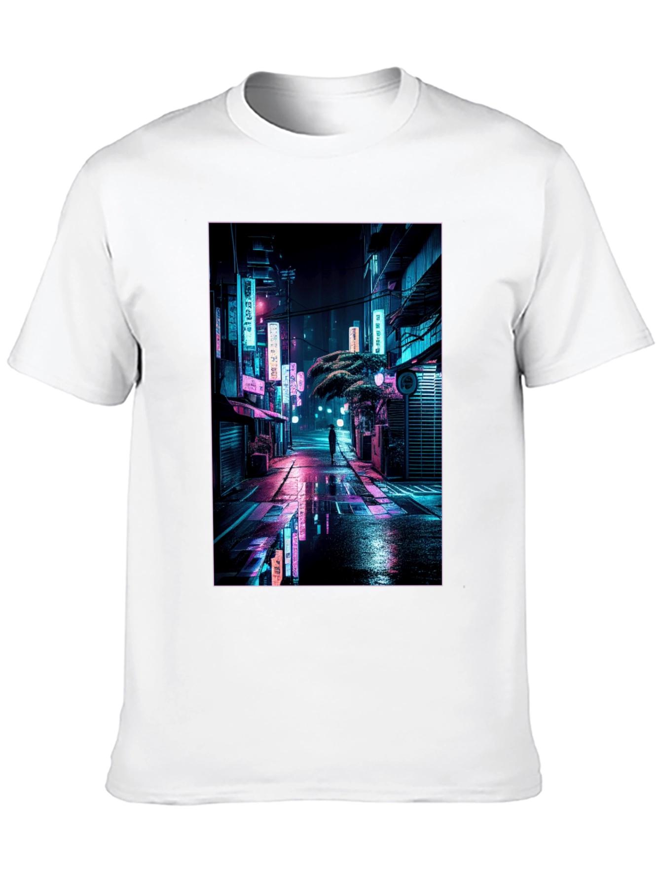 Black Neon Cityscape Graphic Tee view 10