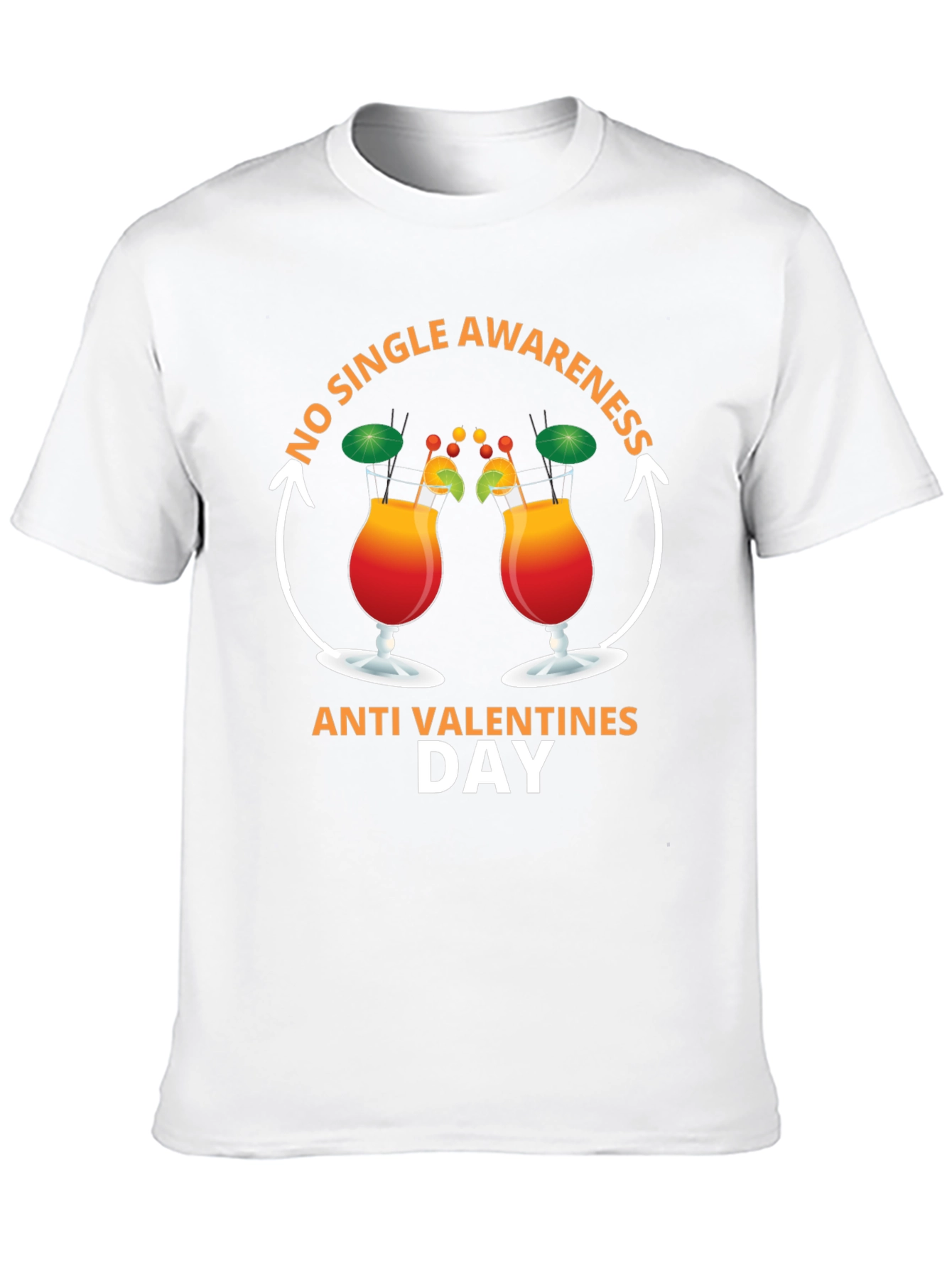 Black Anti-Valentine's Day 'No Single Awareness' T-Shirt view 10