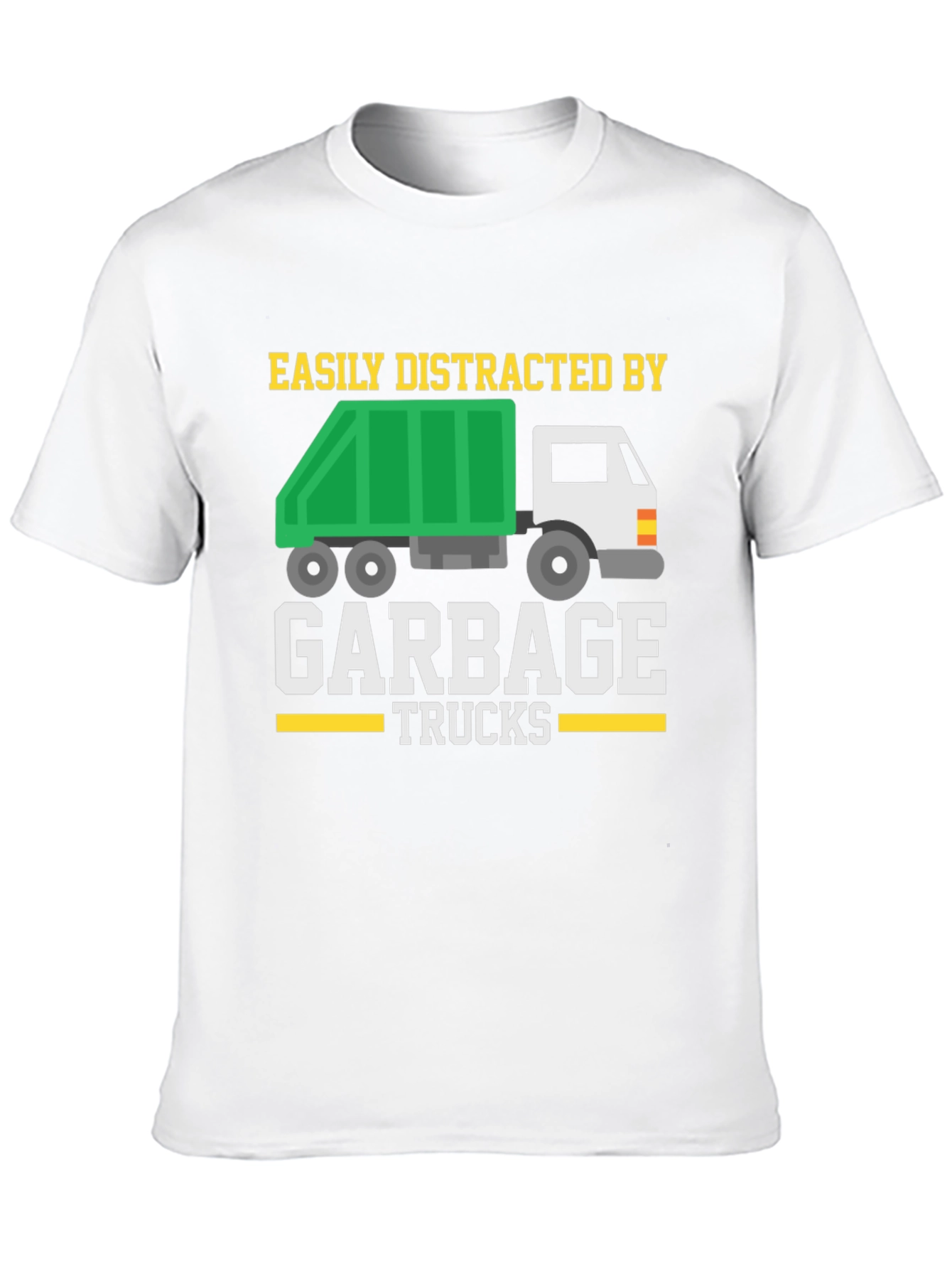 Black Easily Distracted by Garbage Trucks T-Shirt view 10