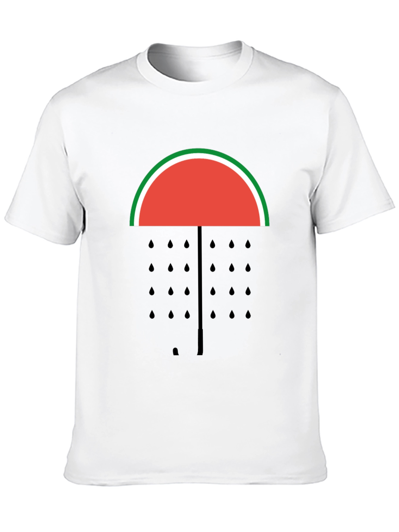 Black Watermelon Umbrella T-Shirt - Fruit Graphic Tee view 10