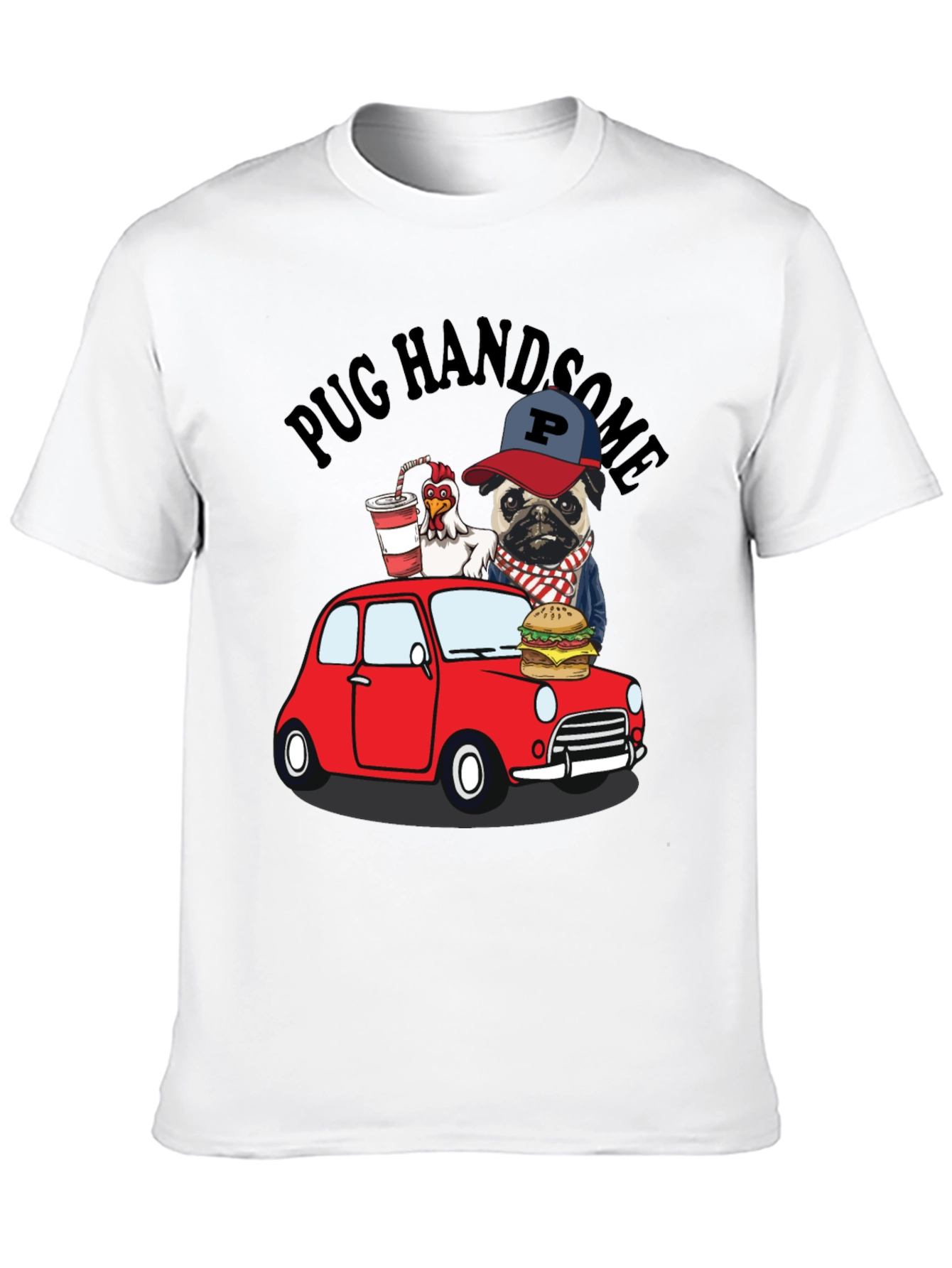Black Pug Handsome Graphic Tee view 10