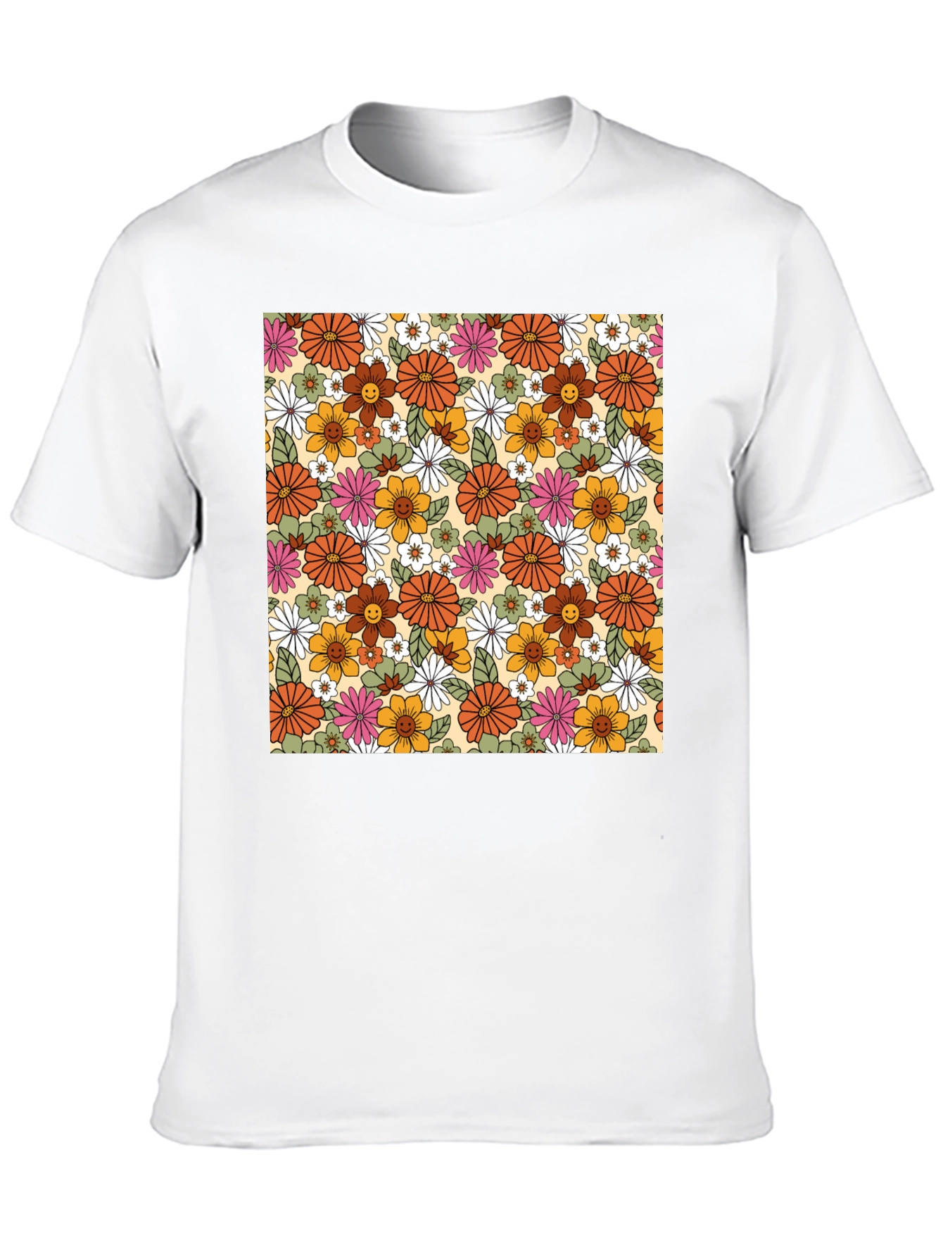 Black Retro Floral T-Shirt - Vintage Style view 10
