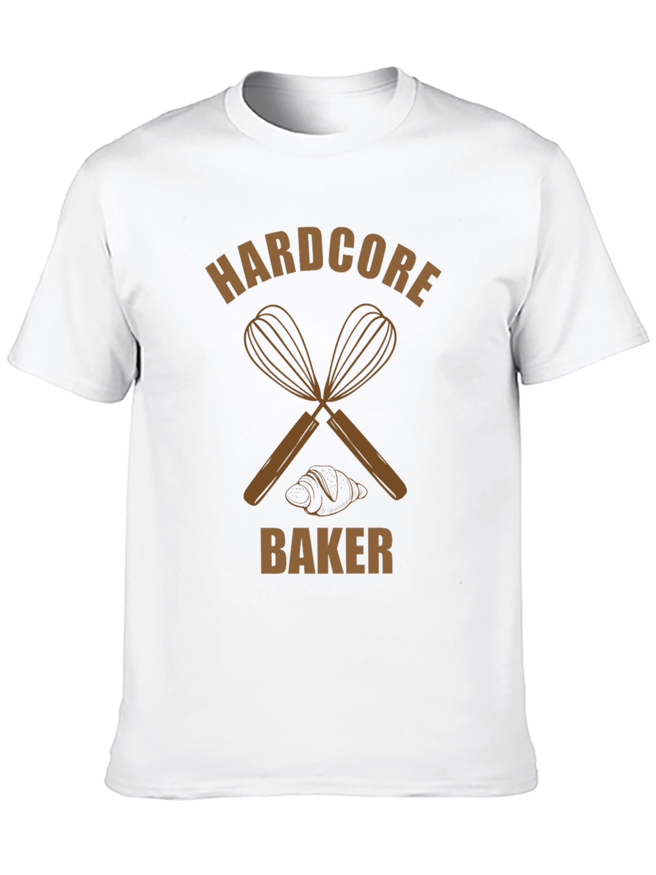 Hardcore Baker T-Shirt: Whisk & Croissant Design - 10