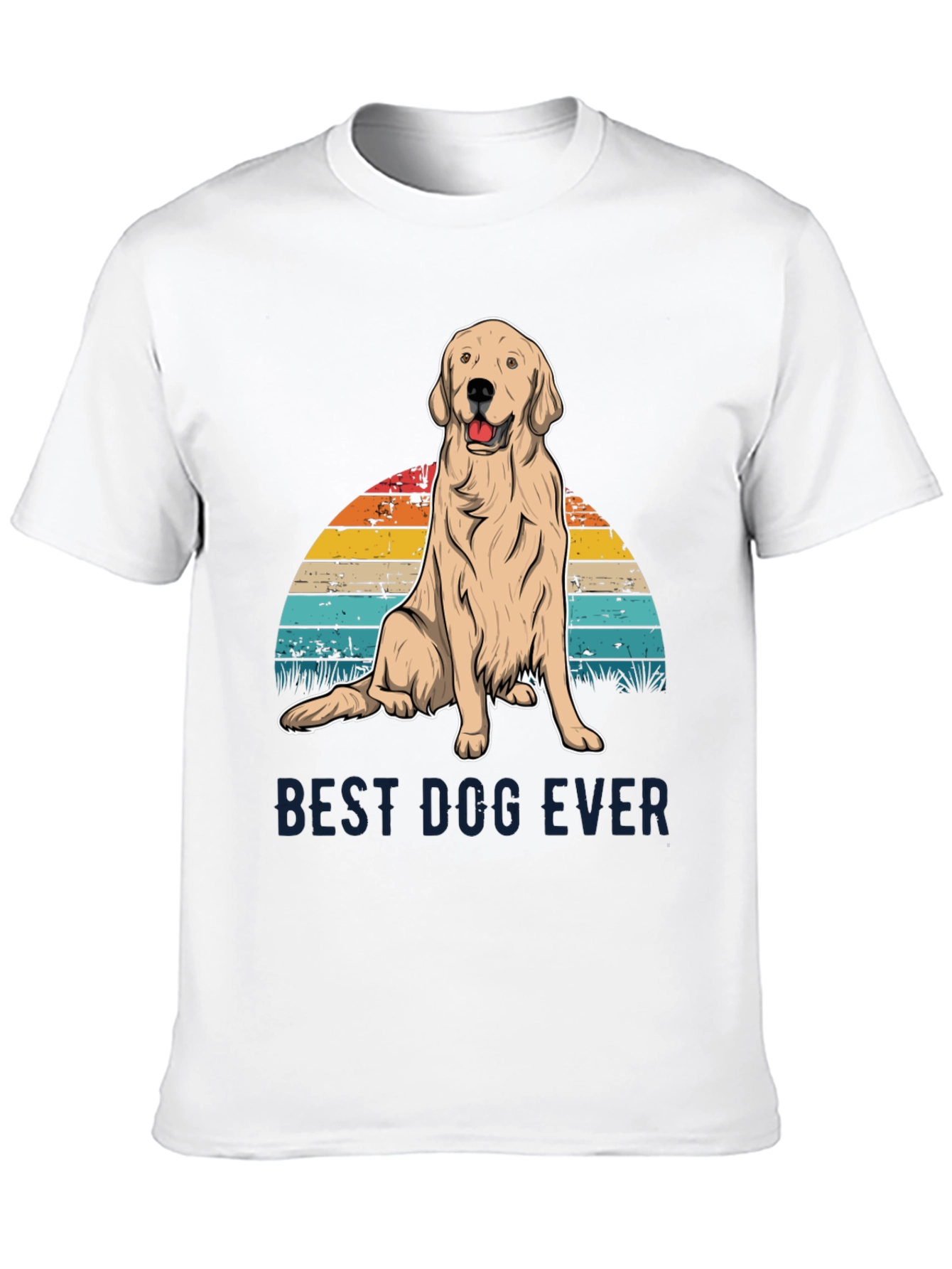 Black Best Dog Ever Graphic Tee - Golden Retriever Sunset T-Shirt view 10