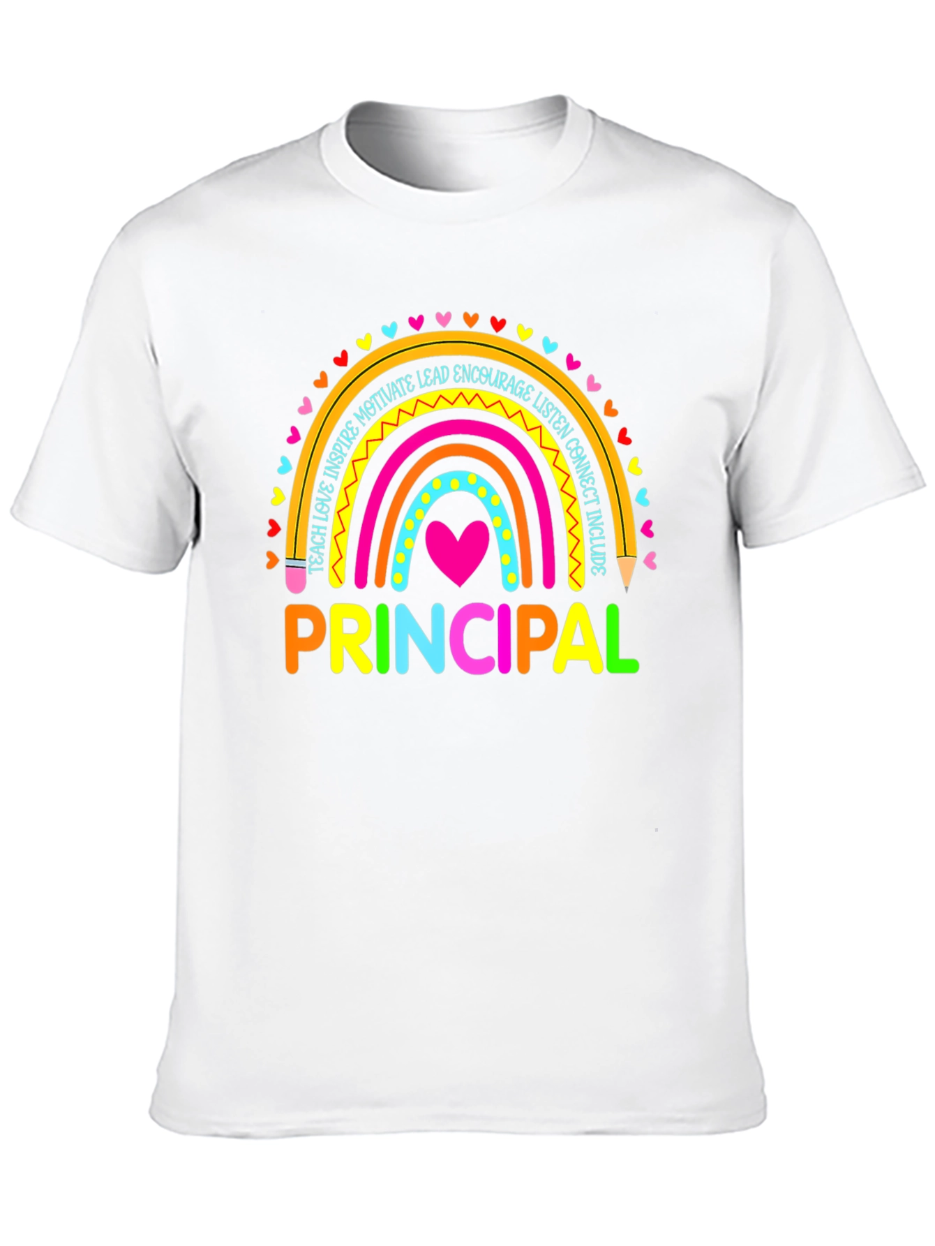 Black Principal Rainbow T-Shirt - Teacher Appreciation view 10