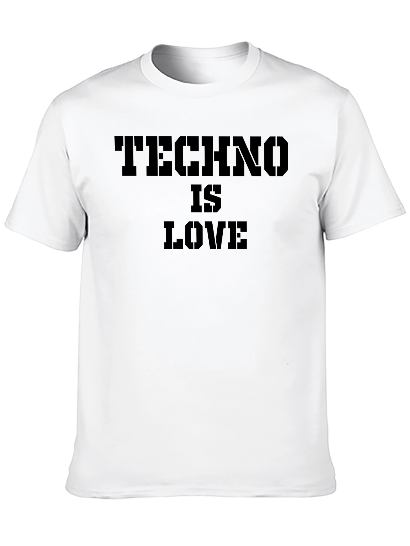 Black Techno is Love Black T-Shirt view 10