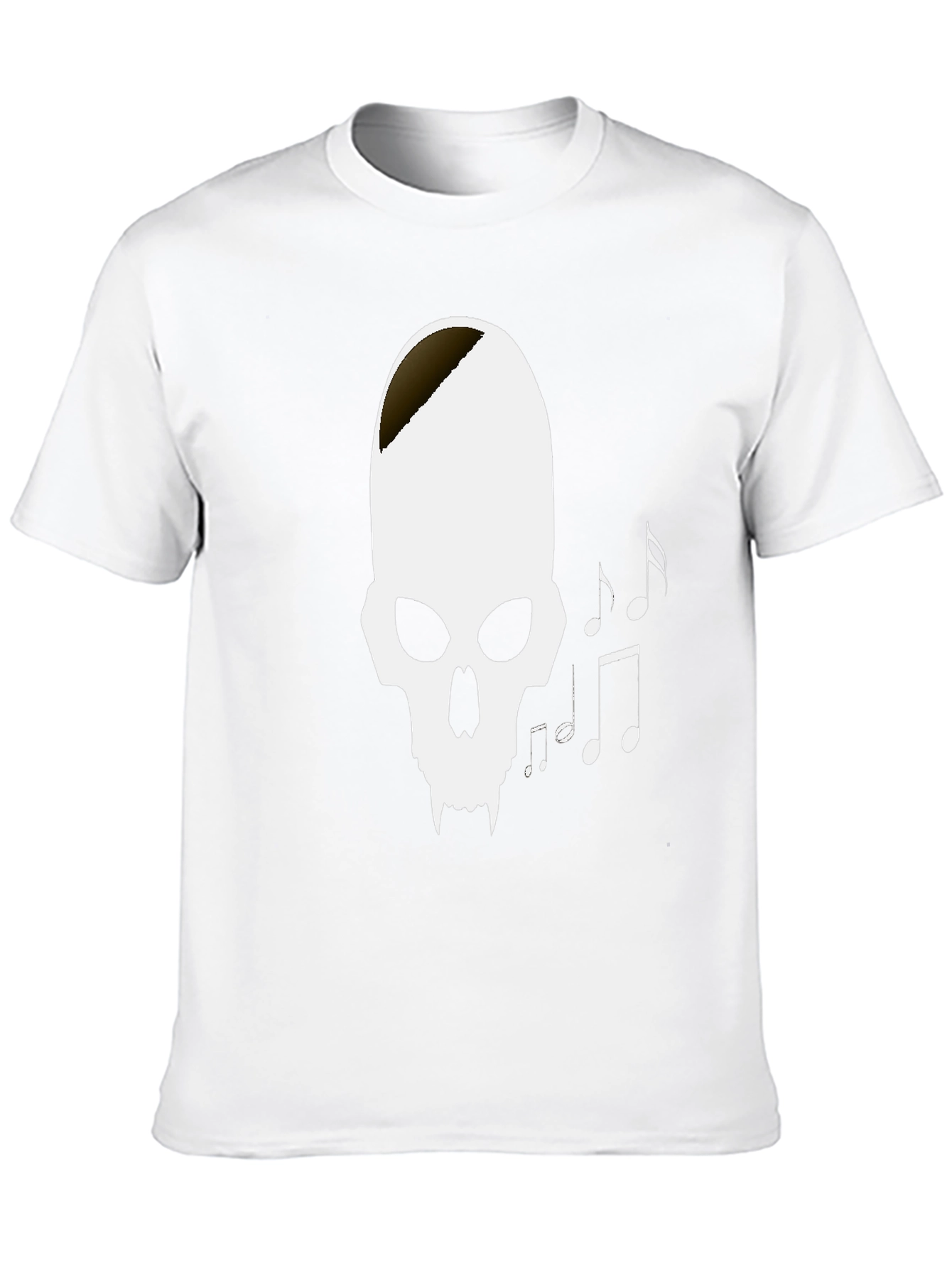 Skull & Music Note Graphic Tee - Black - 10