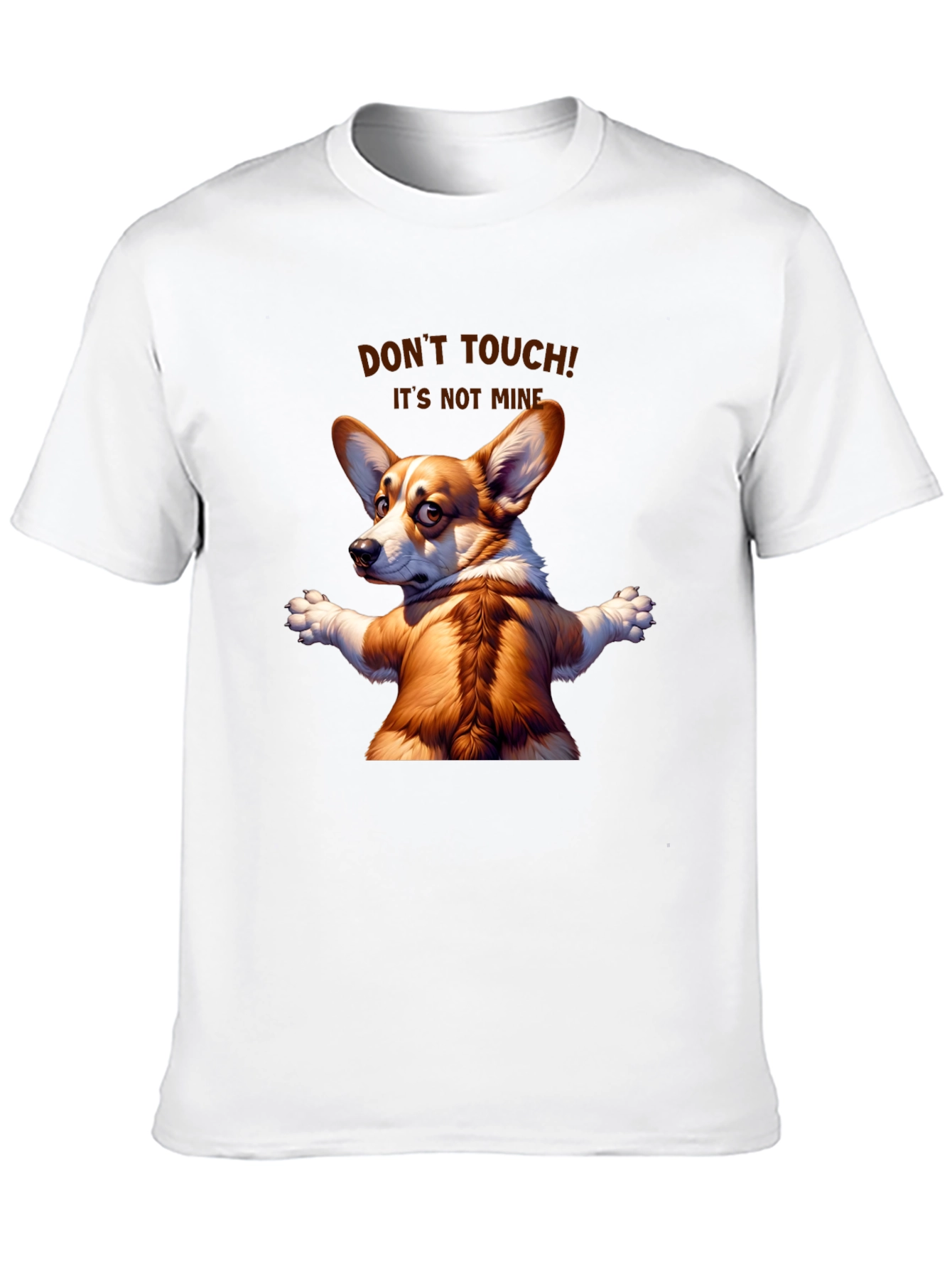 Black Funny Corgi Graphic Tee - Don't Touch! It's Not Mine! view 10