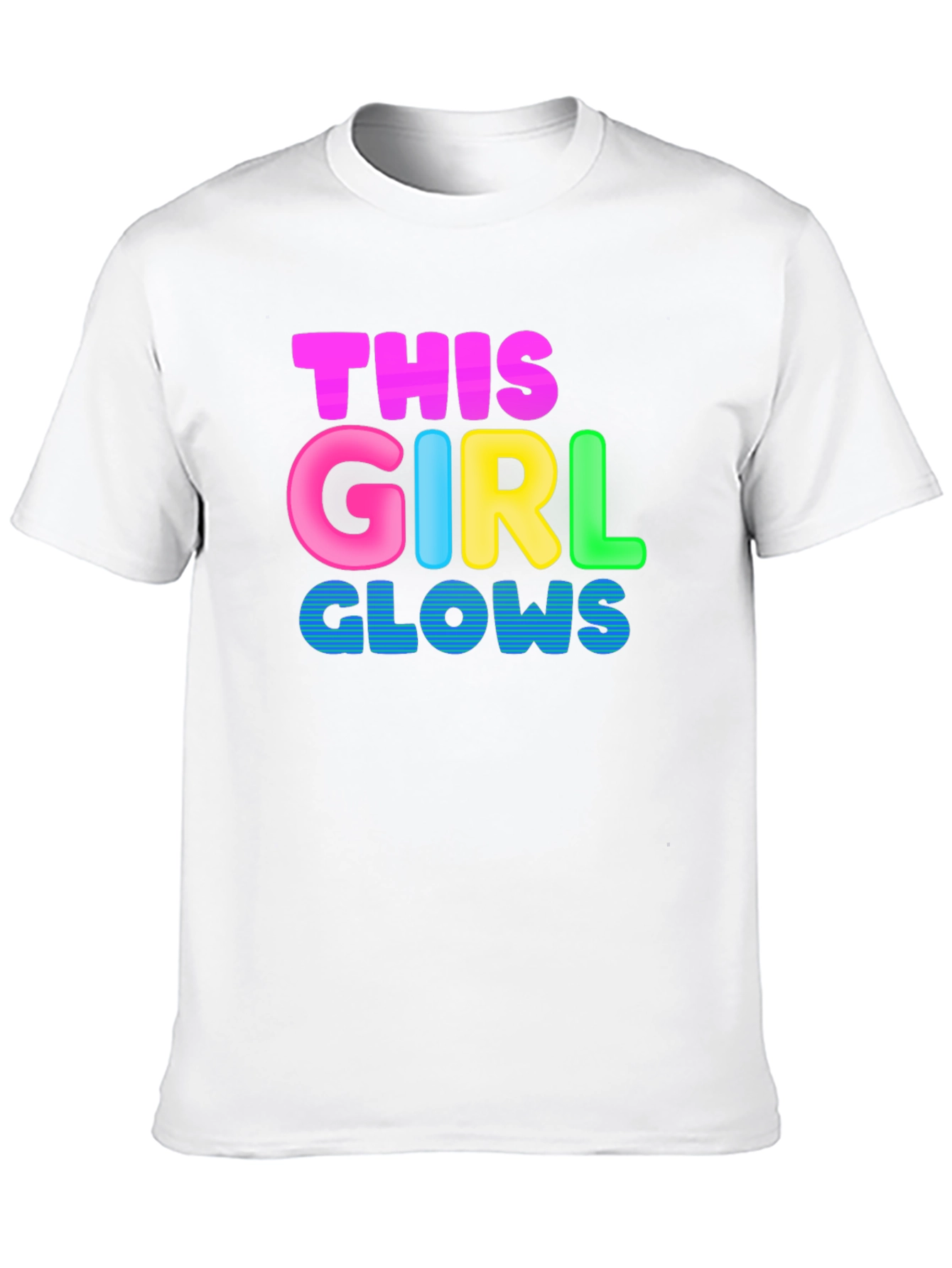 Black This Girl Glows Black T-Shirt - Fun, Colorful Design view 10