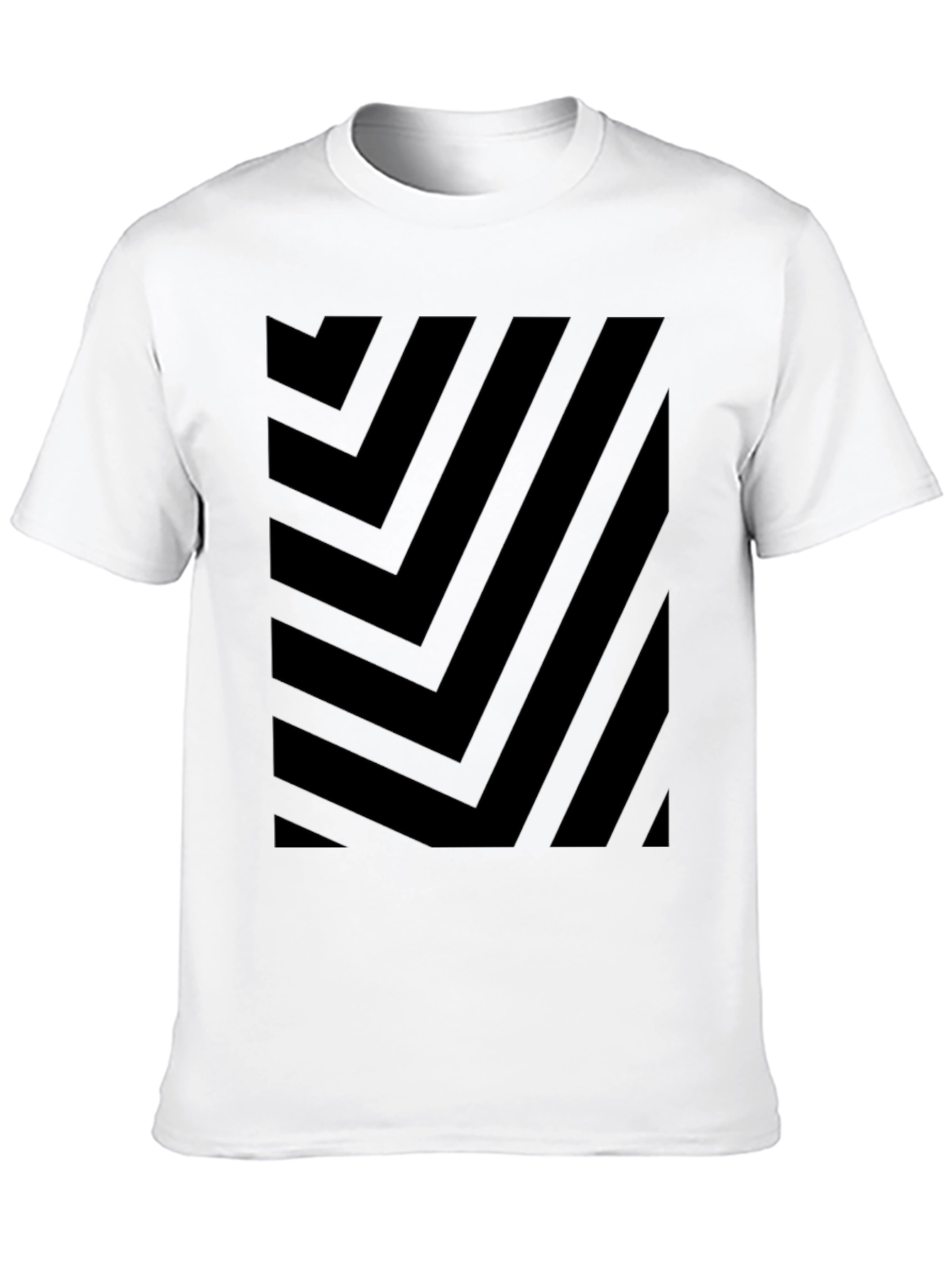 Black Abstract Geometric Pattern Black T-Shirt view 10