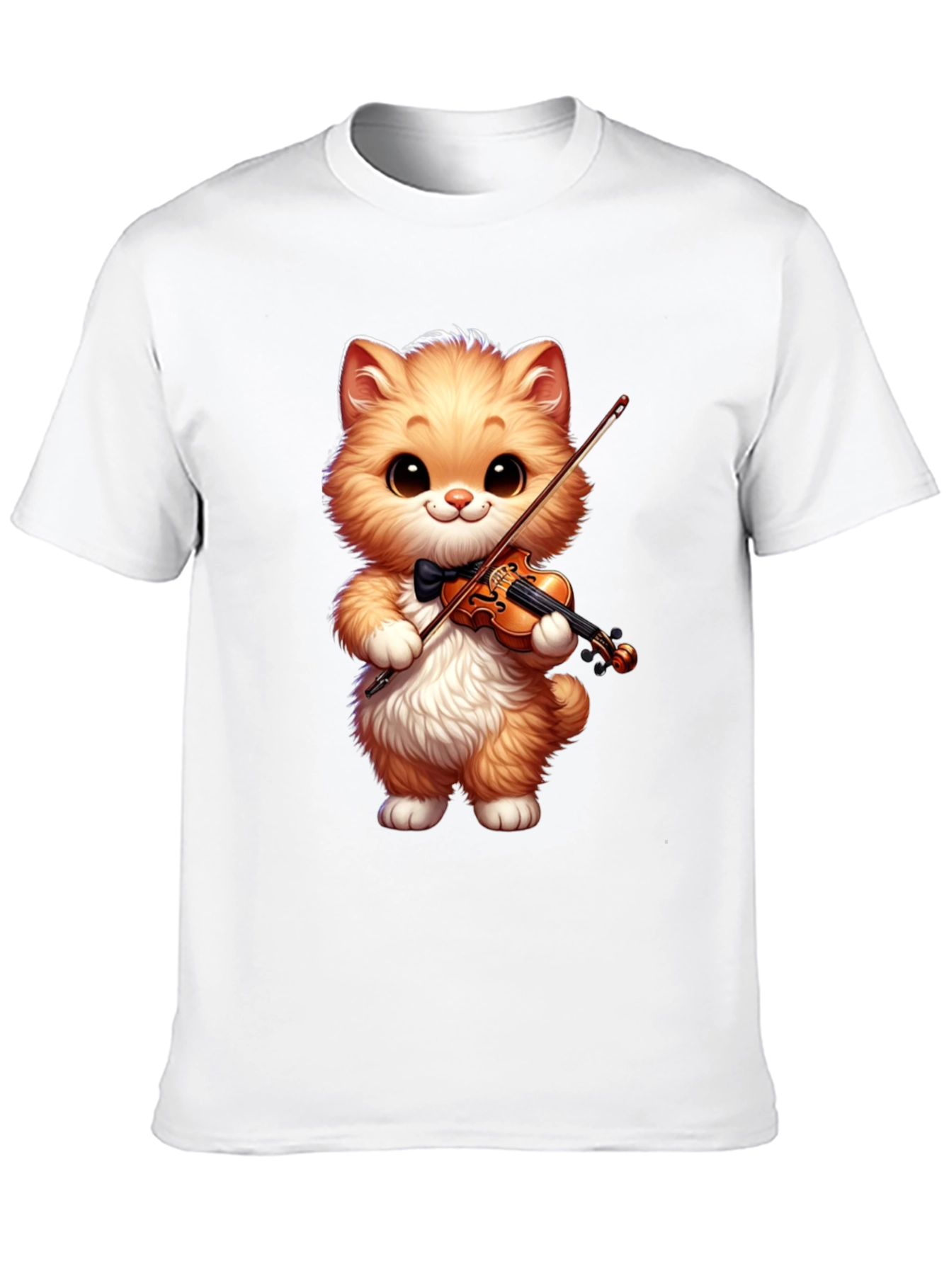 Black Cat Violinist Black T-Shirt view 10