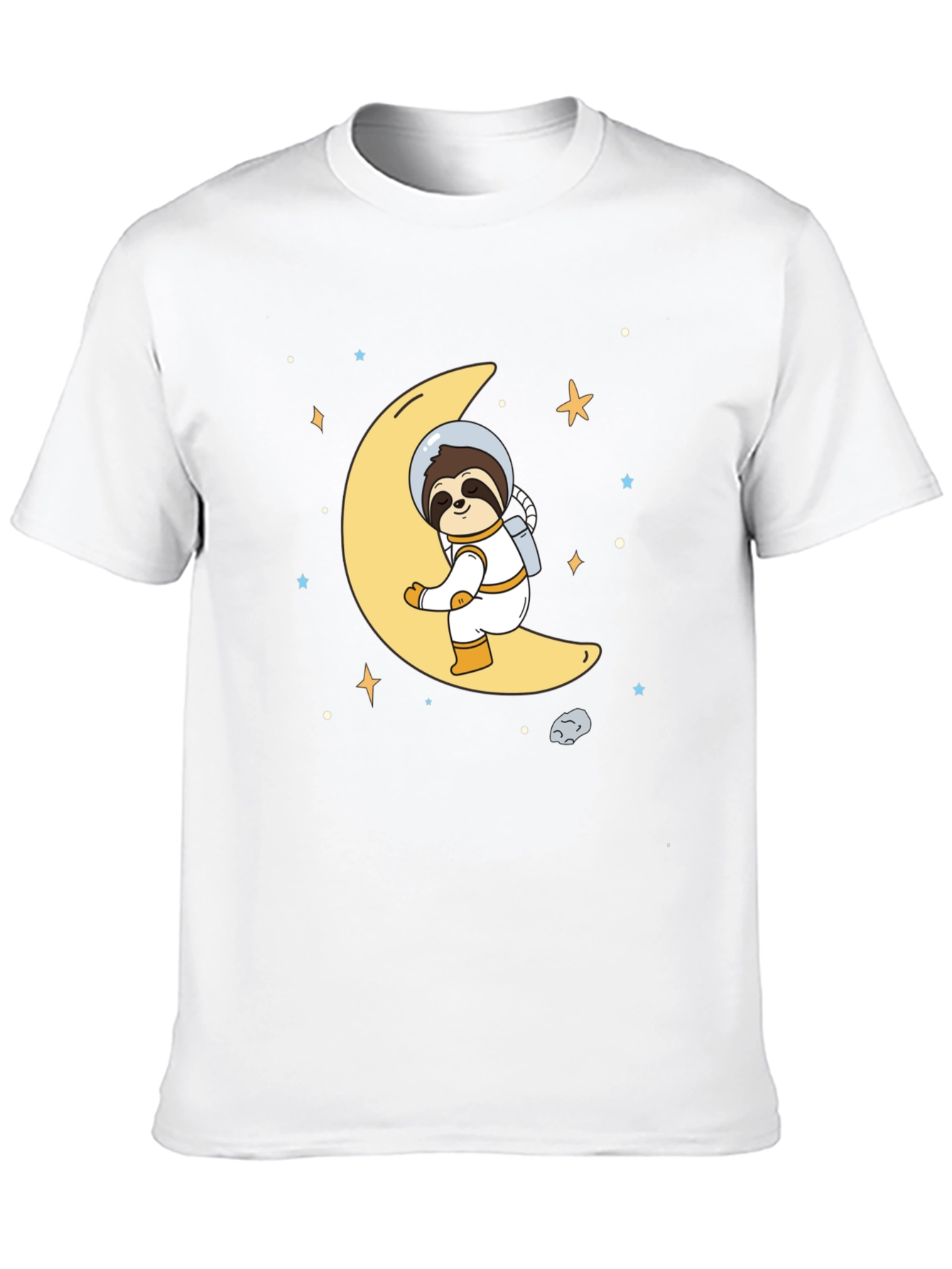 Black Astronaut Sloth on Moon Graphic T-Shirt view 10