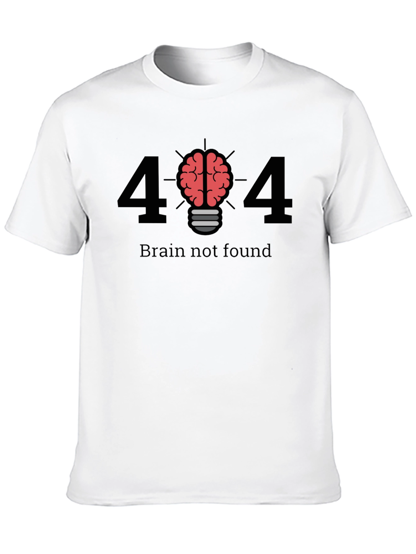 Black Brain Not Found T-Shirt - Error 404 Funny Geek Tee view 10