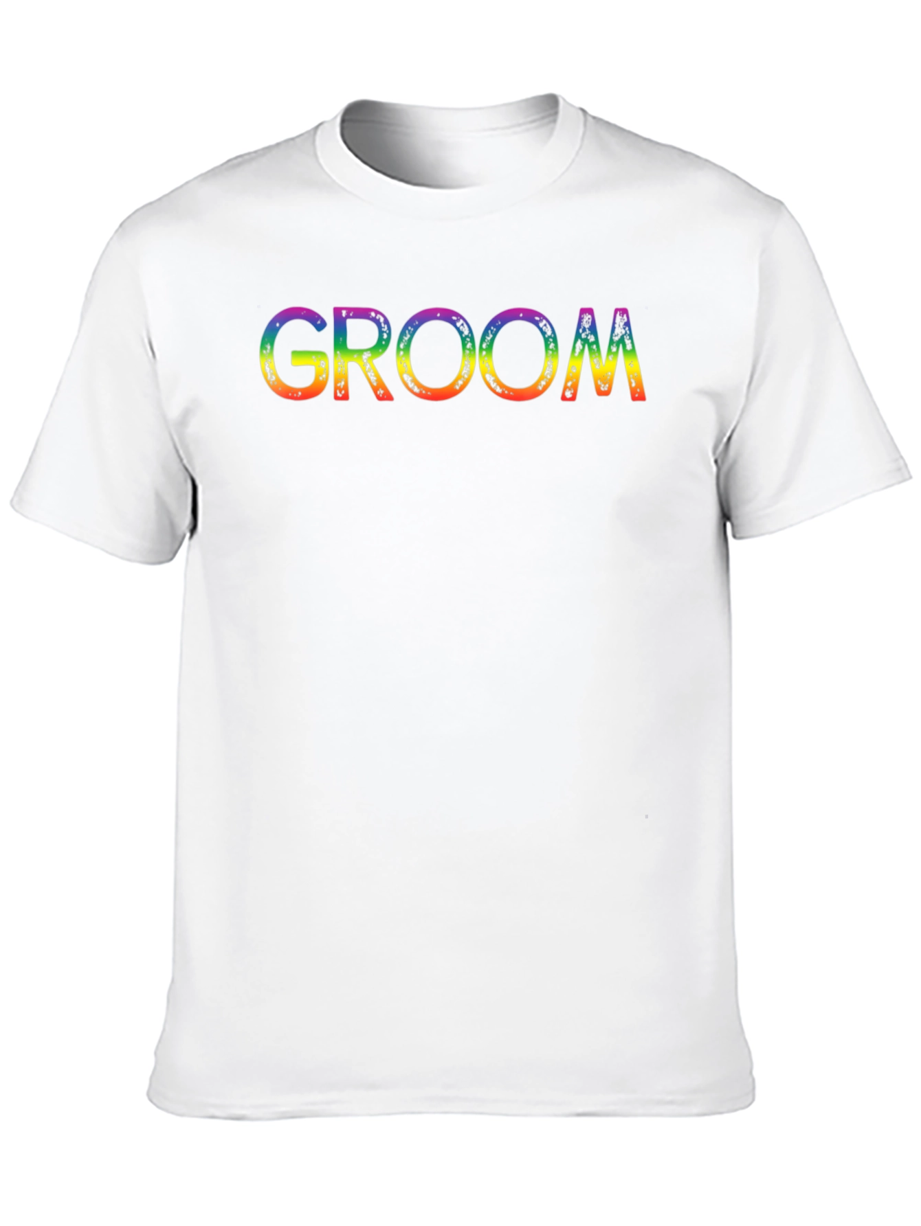 Black Groom Rainbow Text Black T-Shirt view 10
