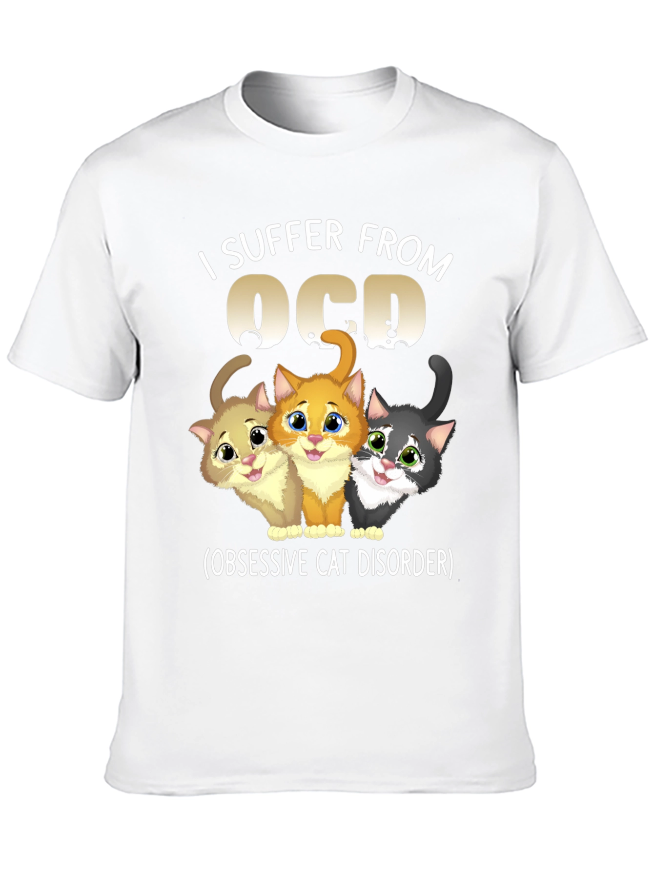 Black OCD Obsessive Cat Disorder Graphic T-Shirt view 10