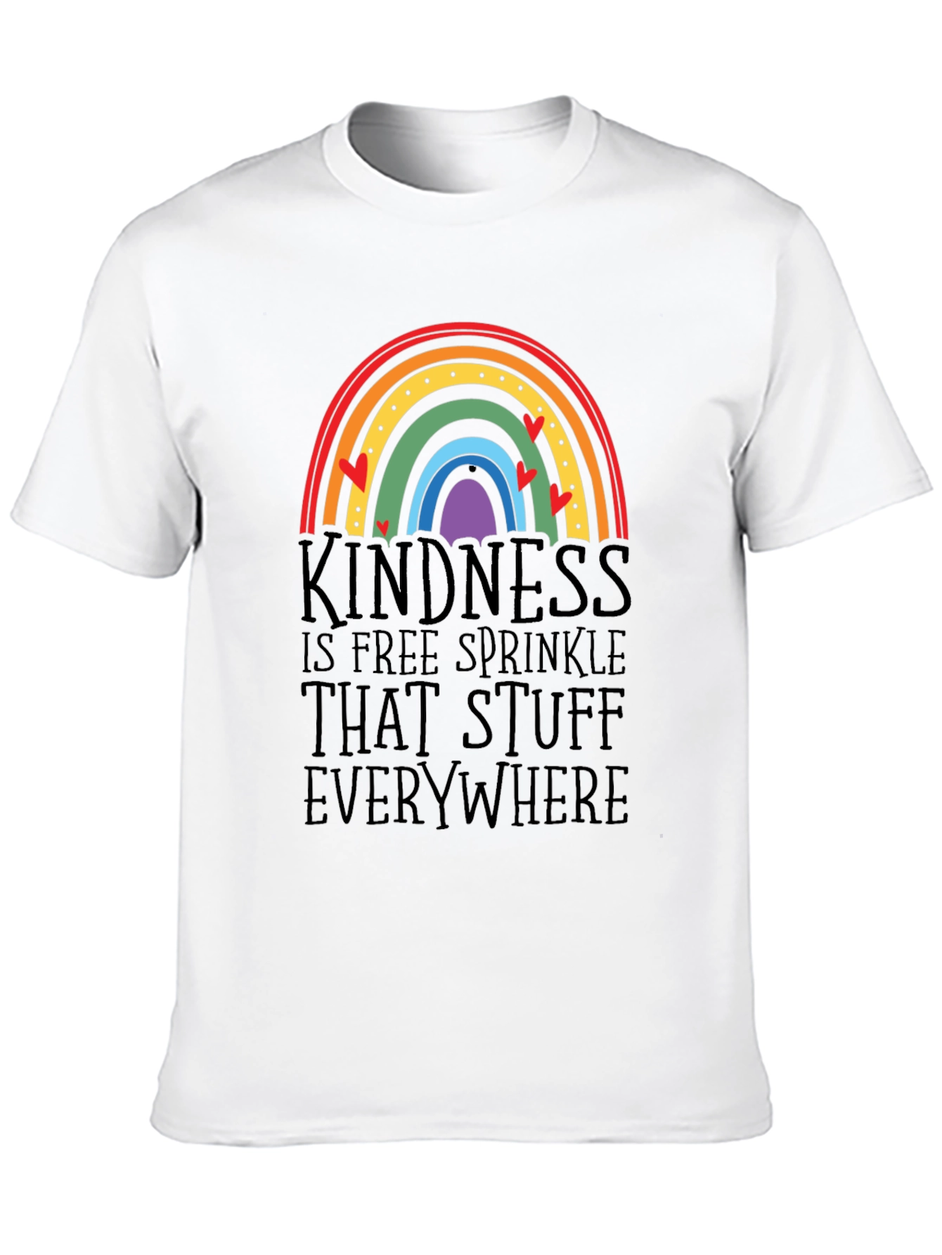 Black Kindness Rainbow Graphic Tee - Spread the Love! view 10